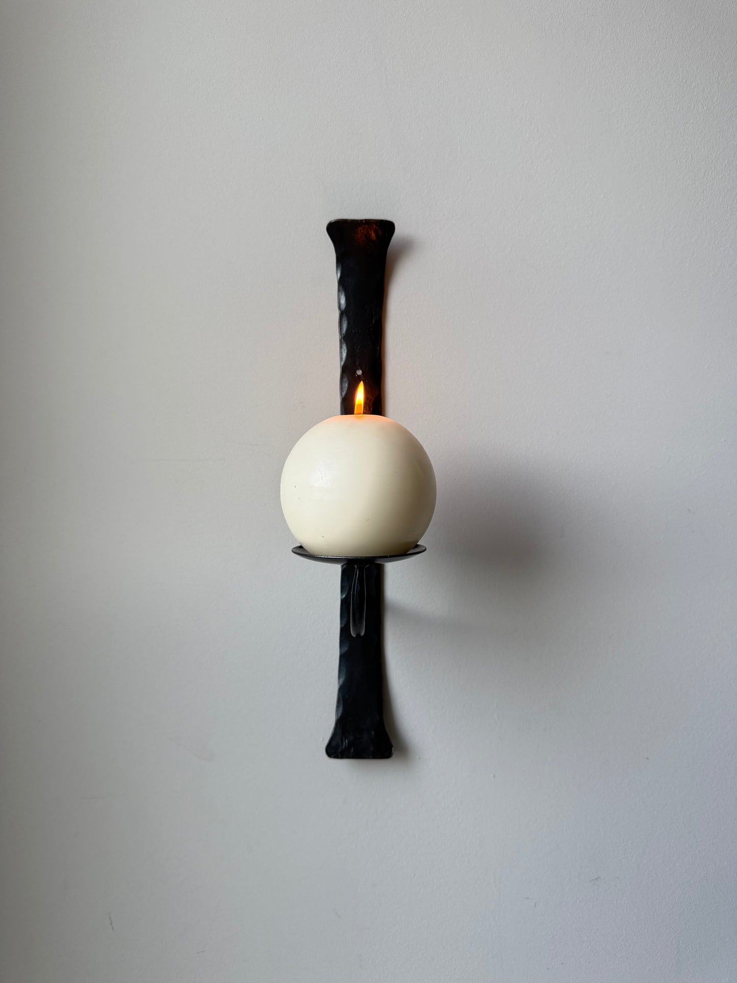 Hand-Forged Iron Wall Candle Holders – Set of 2