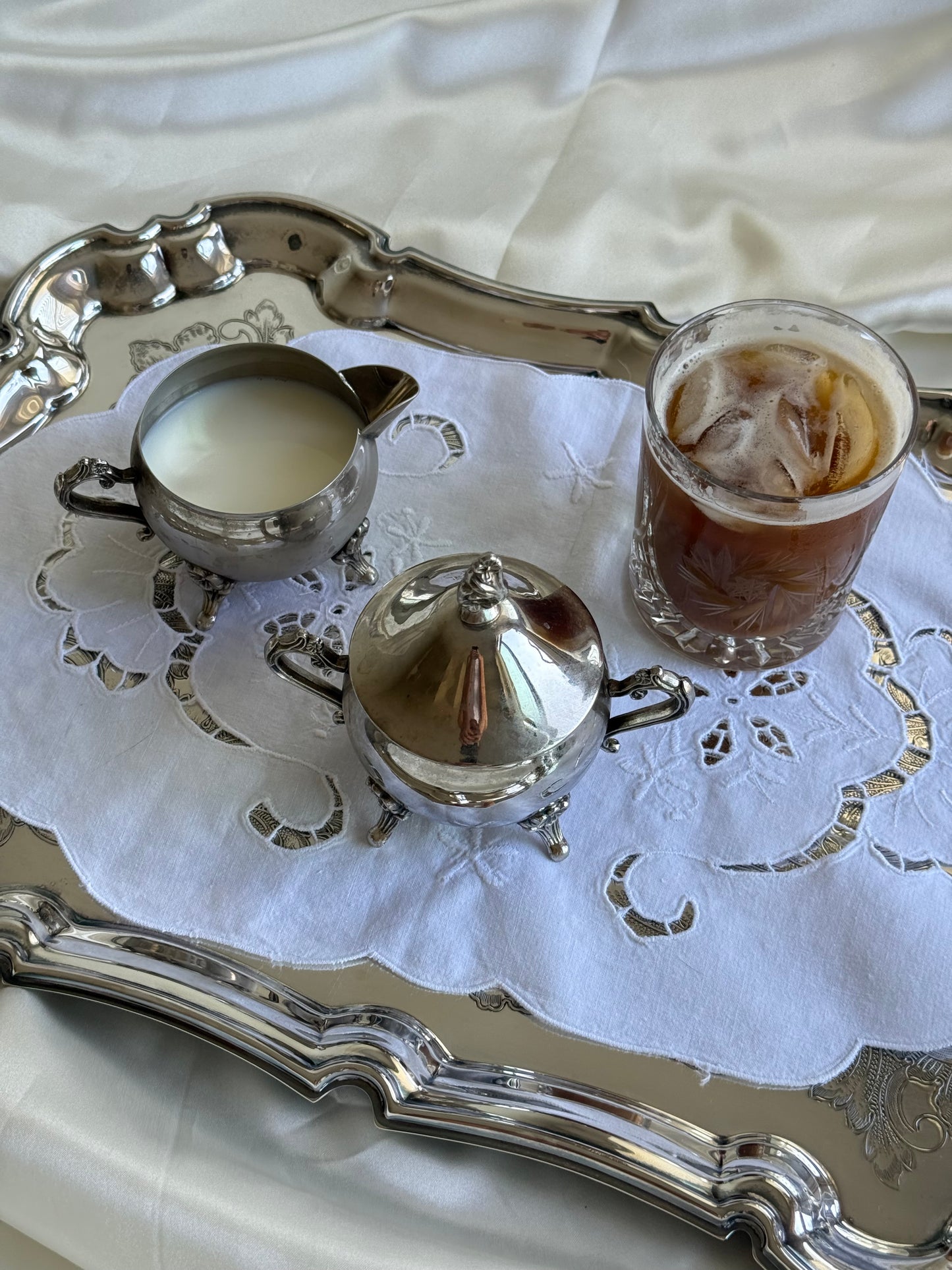 Vintage Silver Plated Cream & Sugar Set
