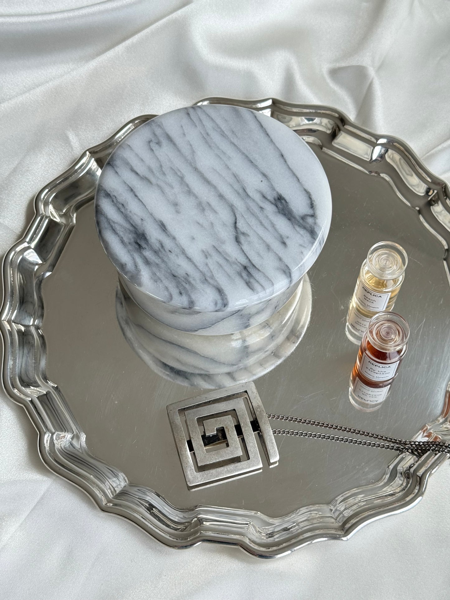 Vintage Marble Lidded Container