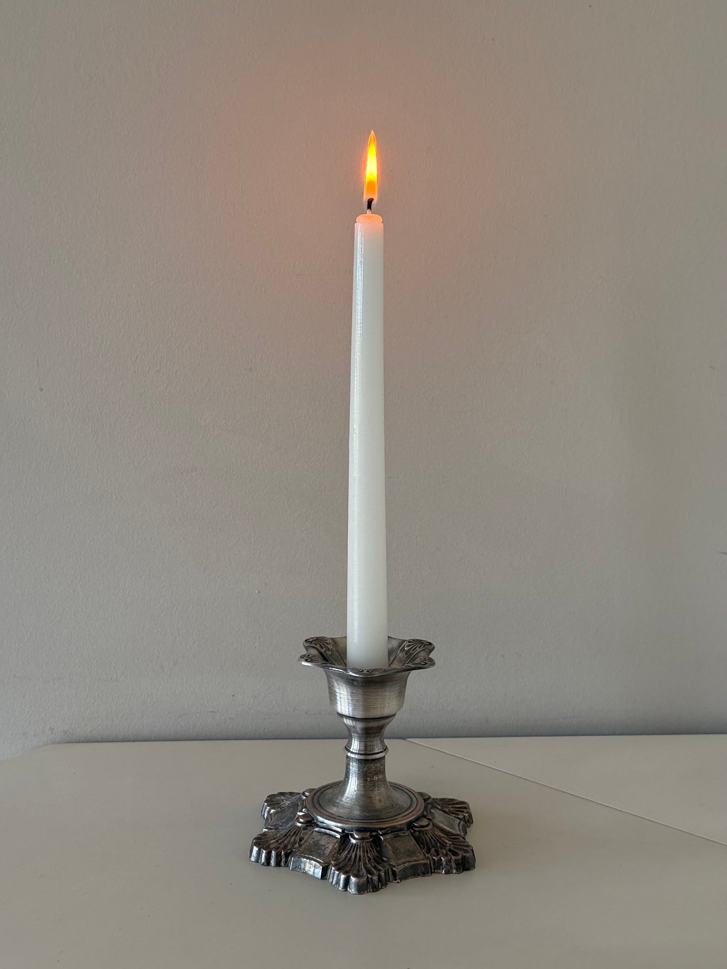 Vintage Silver-Plated Candle Holder – Ornate Design