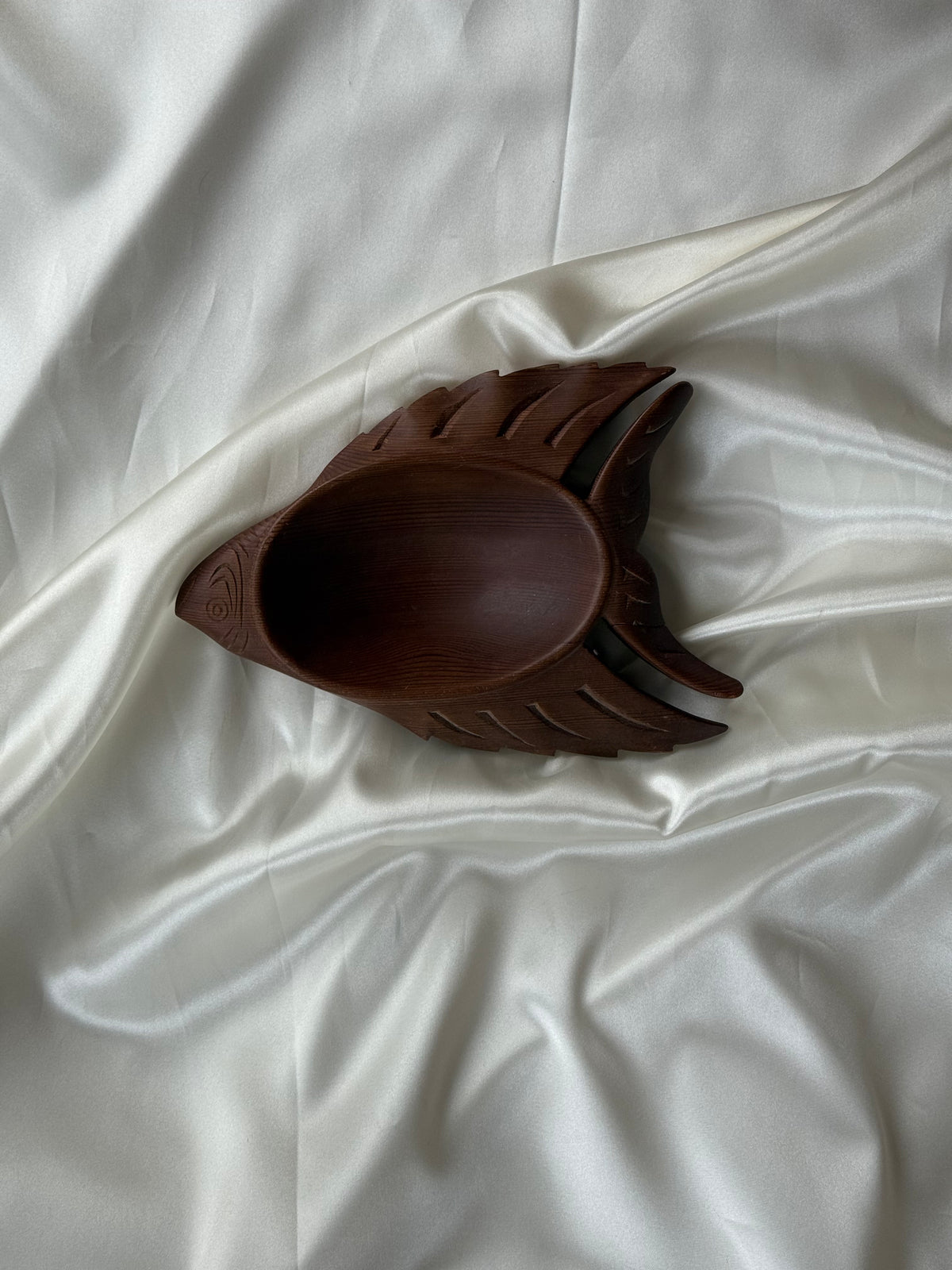 Vintage Hand-Carved Wooden Fish Dish