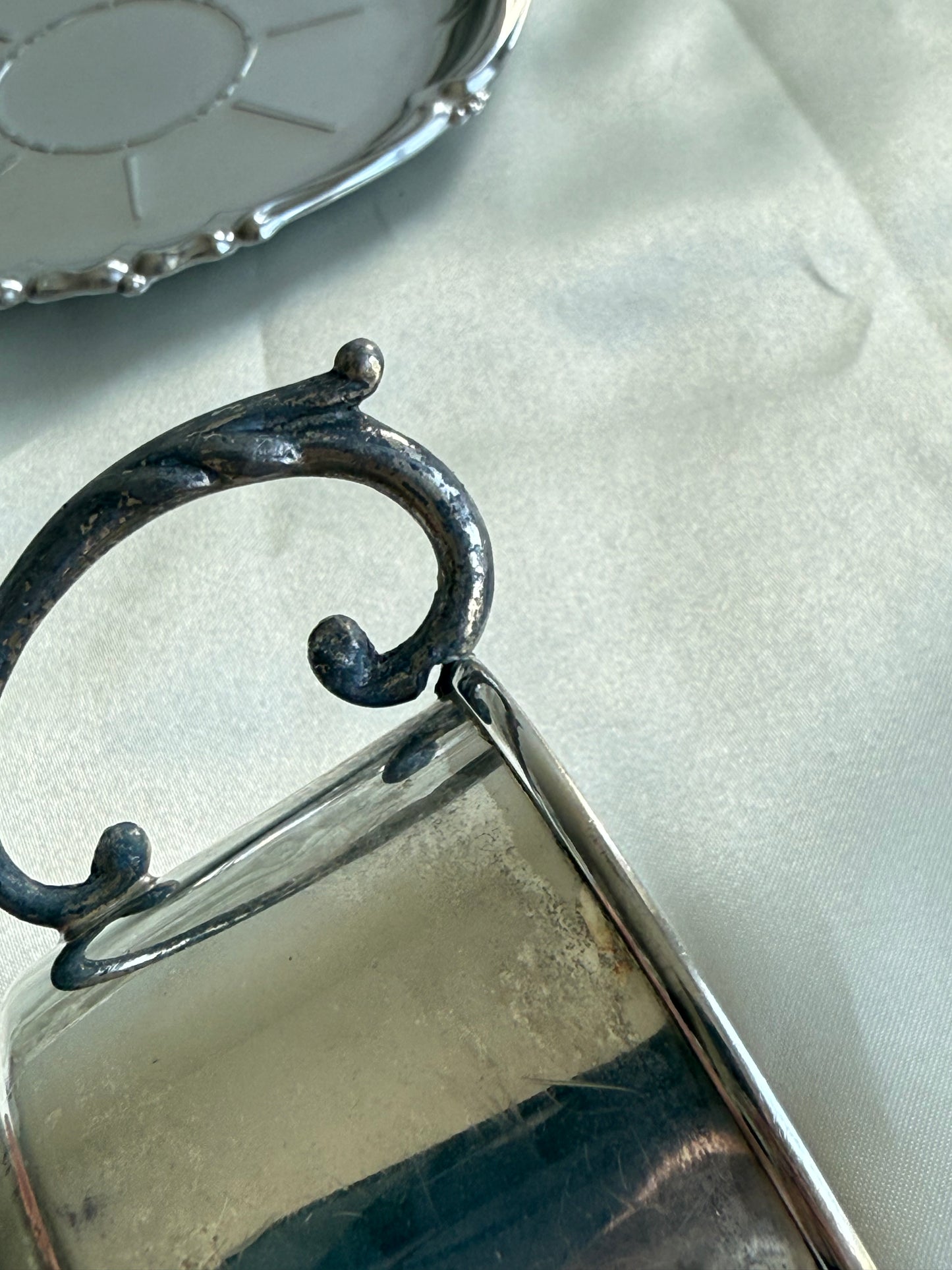 Vintage Silver Plate Cup & Saucer Set | Monogrammed “B”