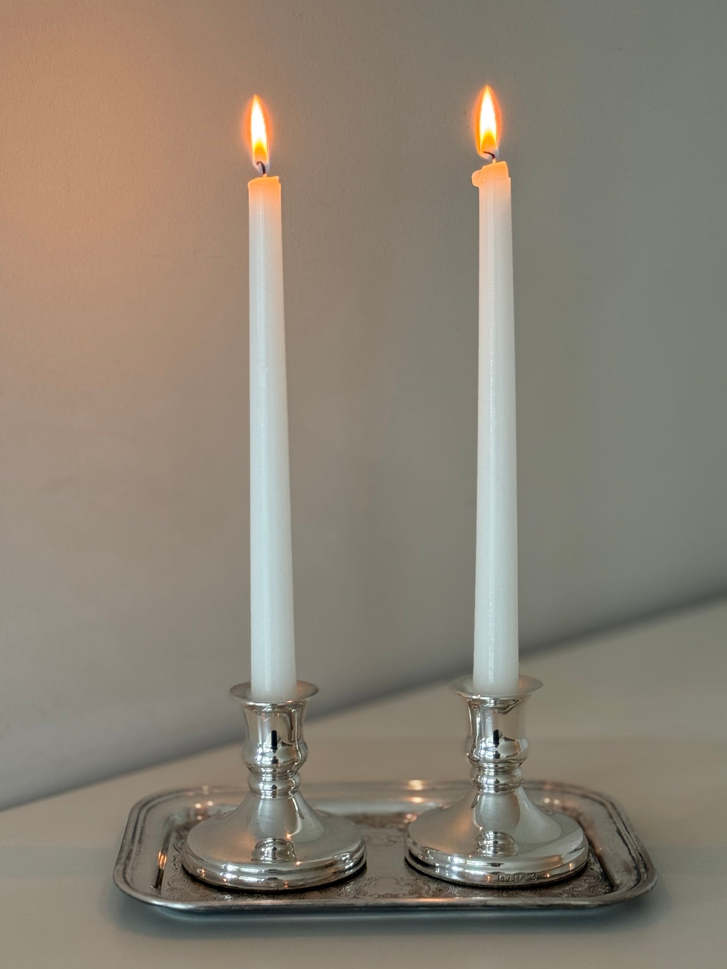 Pair of Vintage Silver-Plated Candleholders