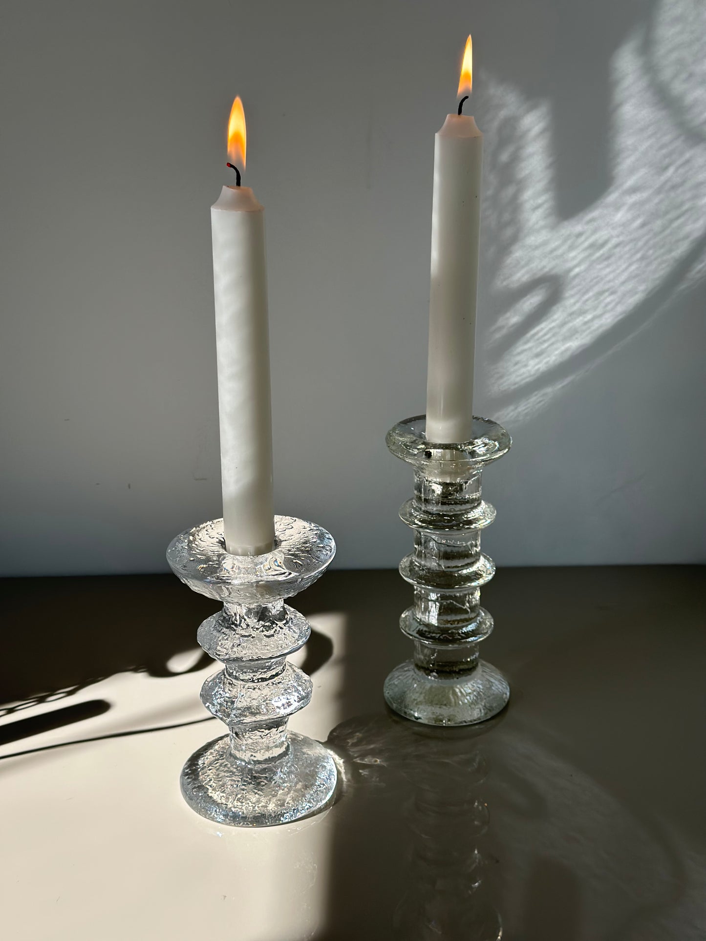 Italian glass candleholders