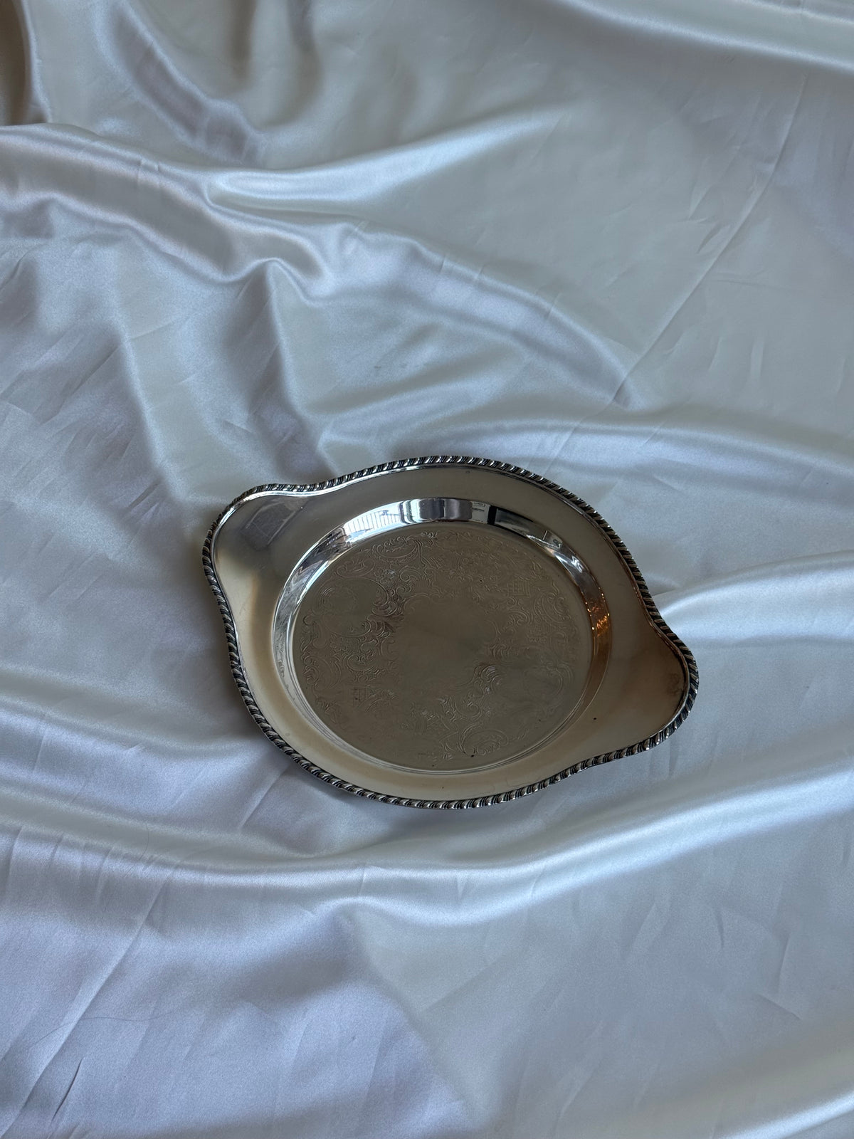 Vintage Silver Plated Engraved Vanity Tray
