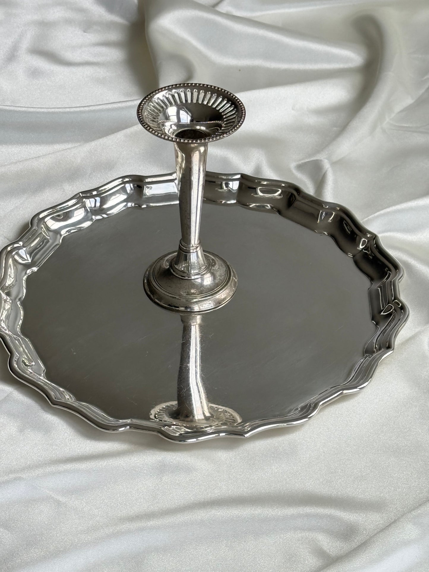 English Silver-Plated Bud Vase / Candleholder