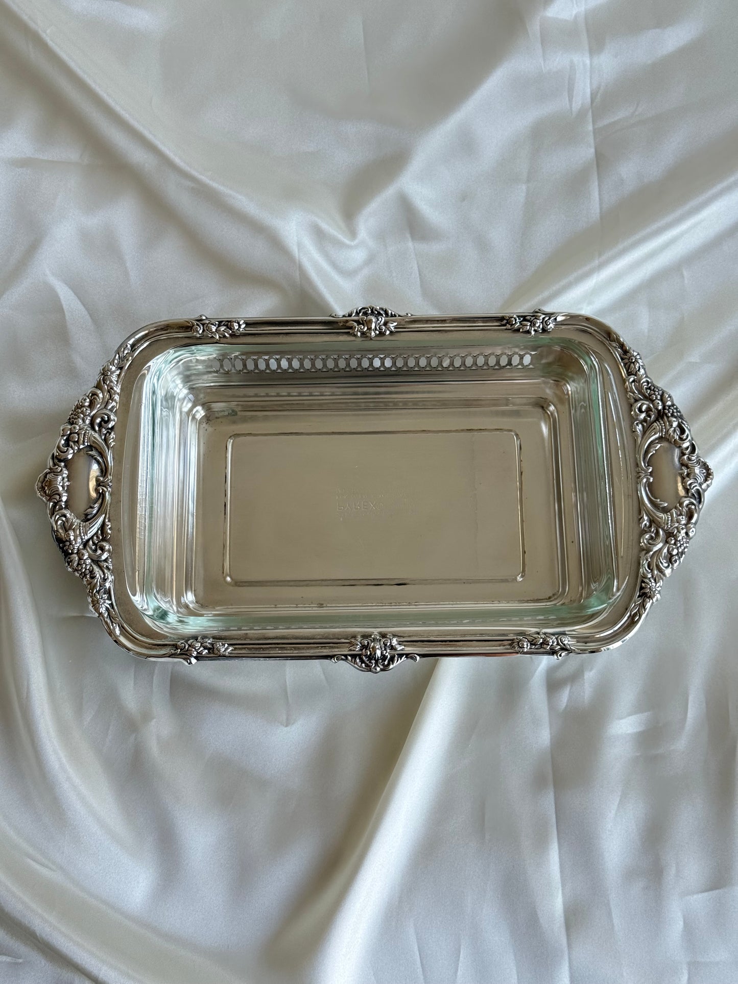 Vintage William Rogers Silver-Plated Casserole Server with Pyrex Dish