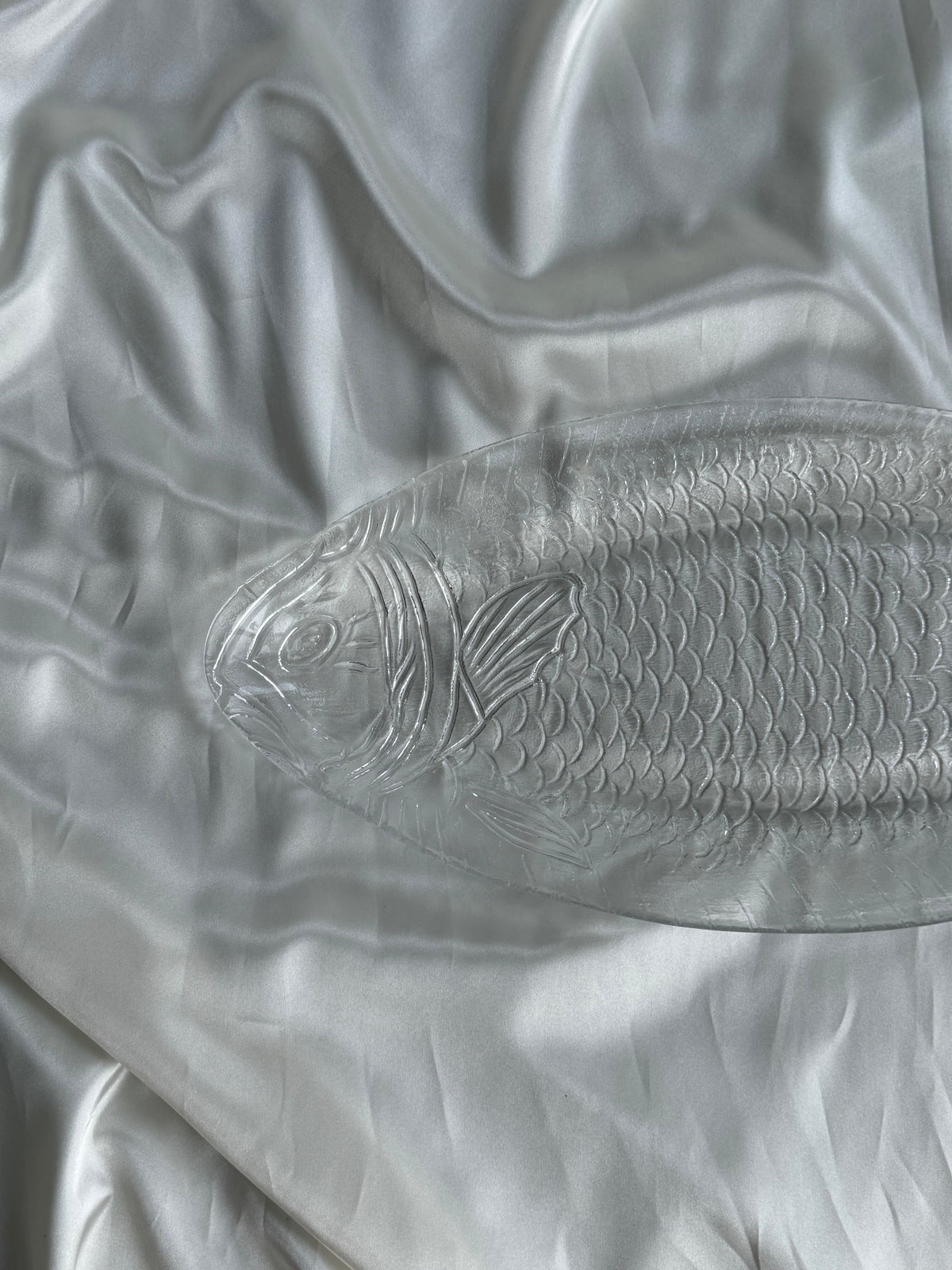 Vintage XL Pressed Glass Fish Serving Platter