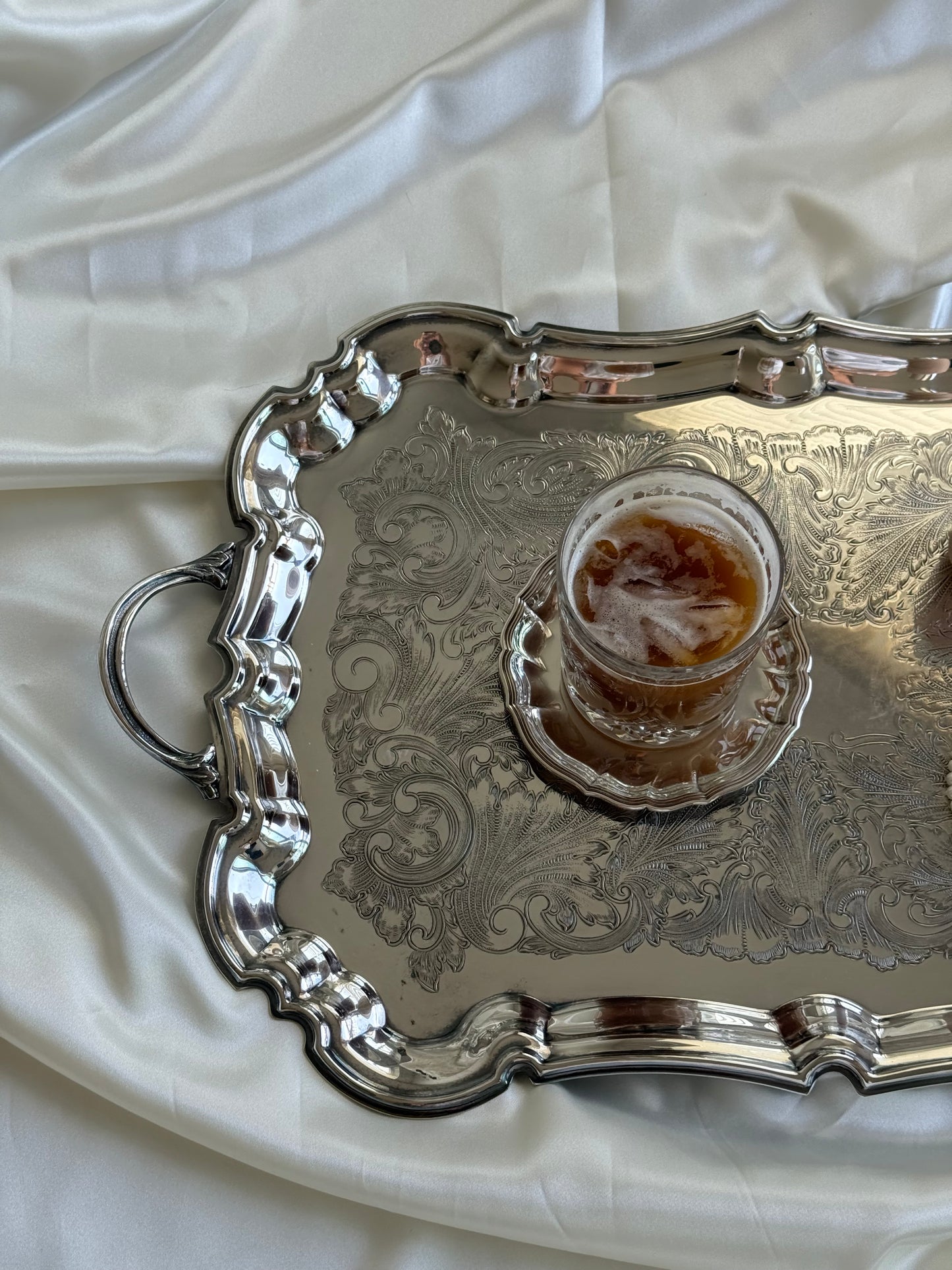 vintage silver plated serving tray