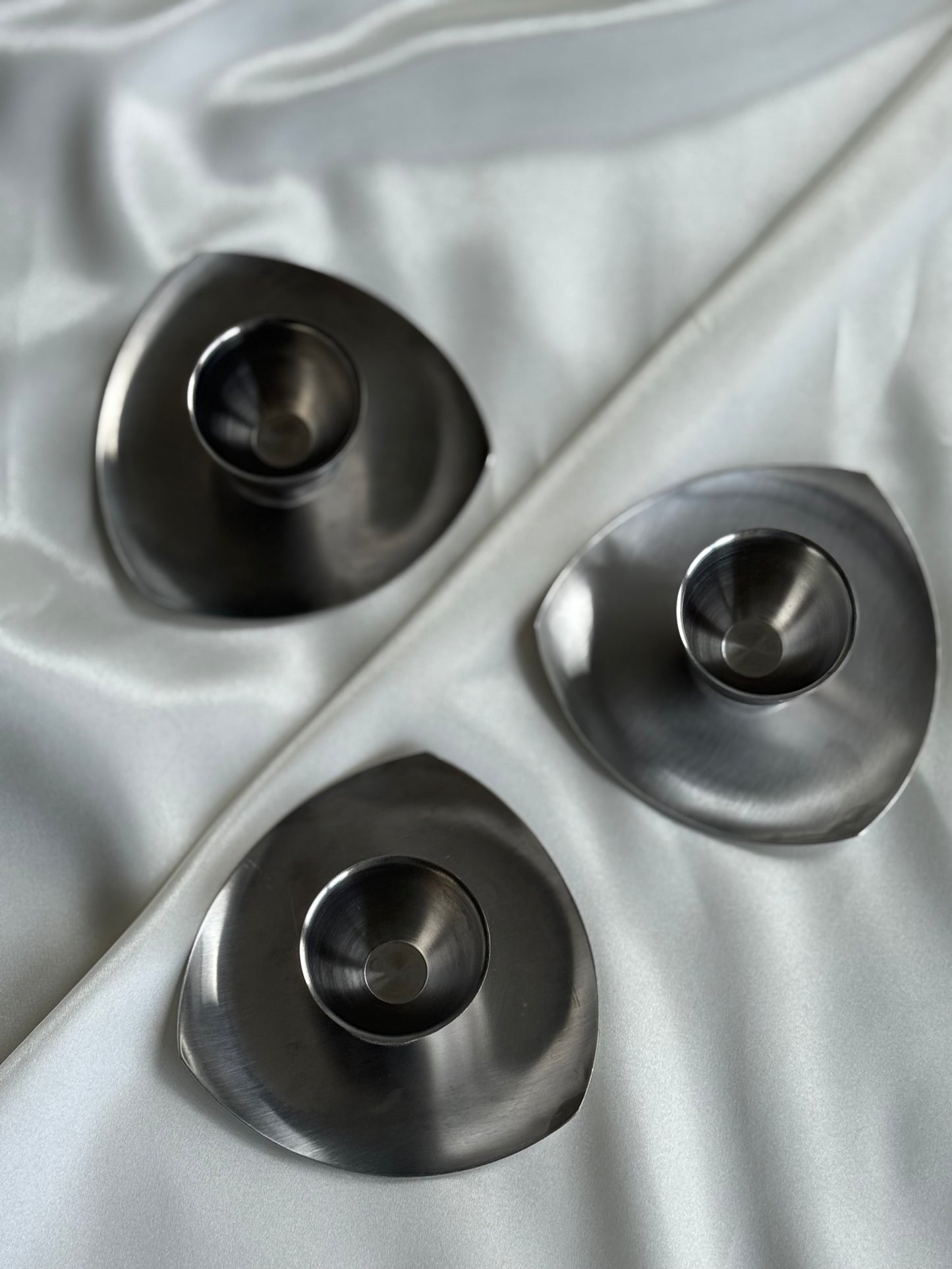 Vintage Stainless Steel Egg Cups – Set of 3