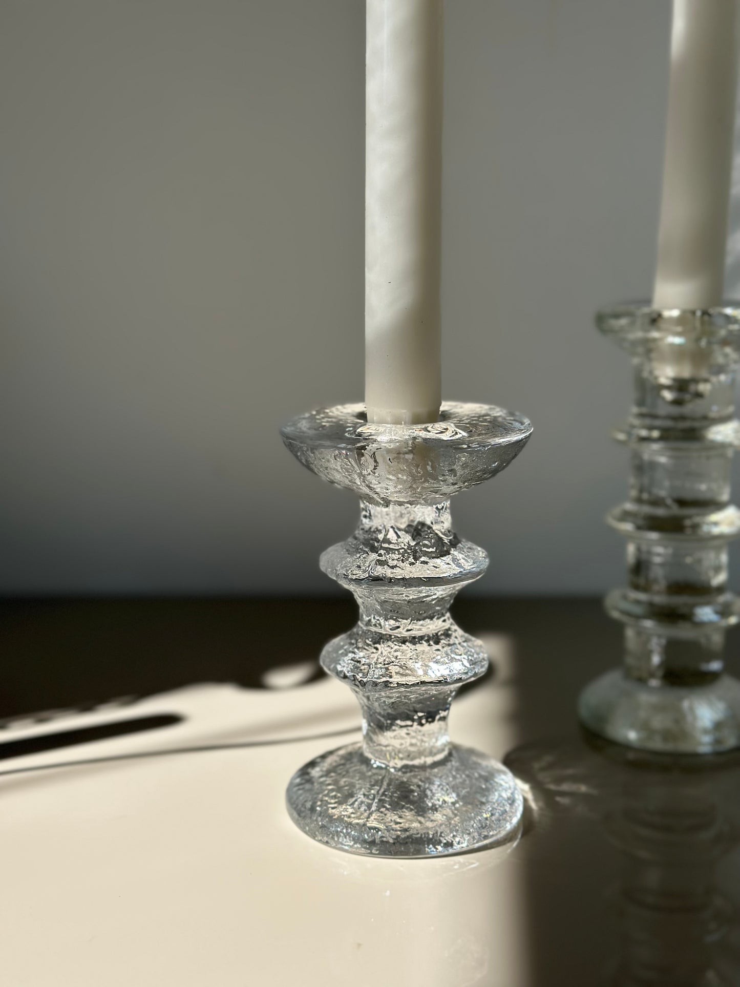 Italian glass candleholders