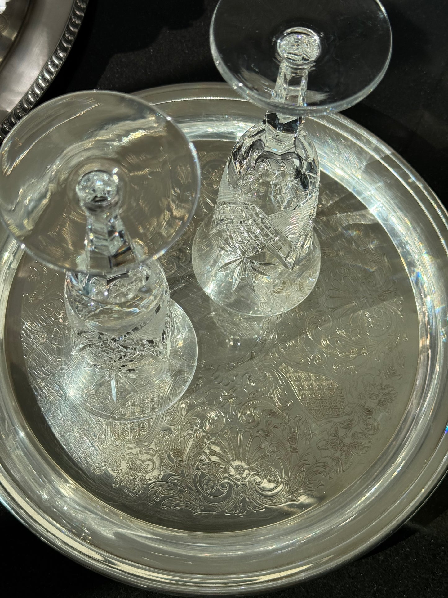 Silver plated round tray