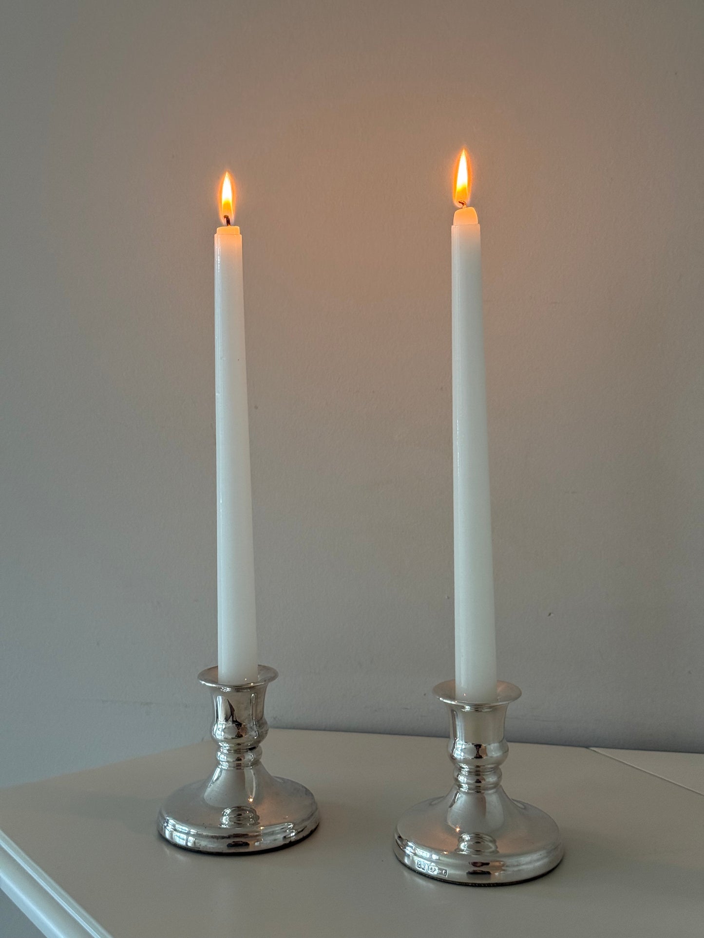 Pair of Vintage Silver-Plated Candleholders