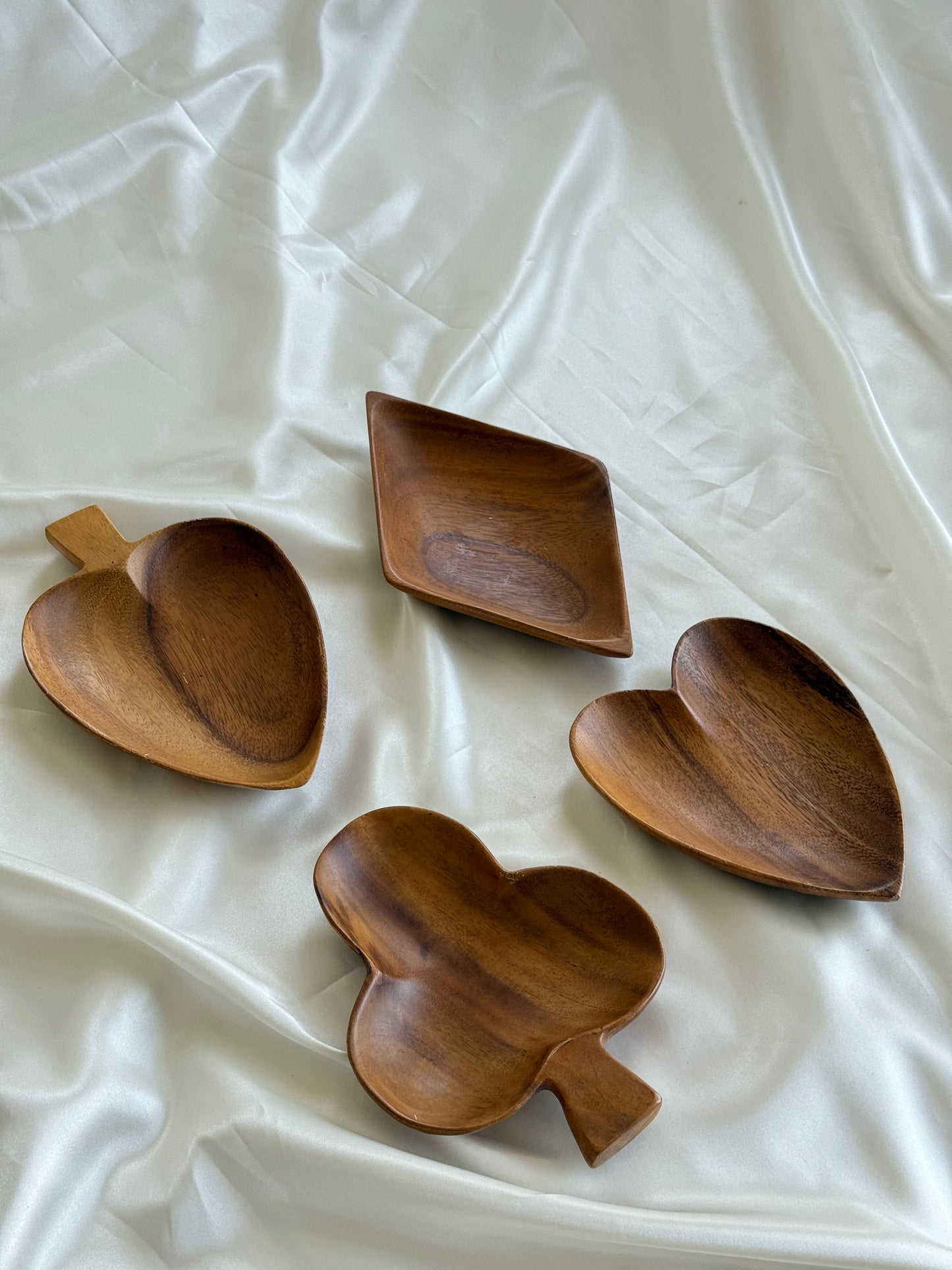 Vintage Hand-Carved Wooden Snack Dishes