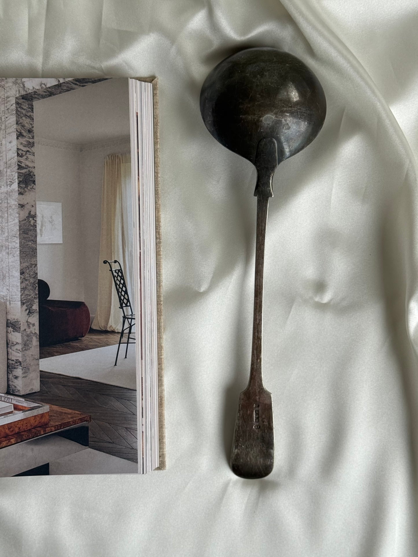 Antique British Fiddle Pattern Silver-Plate Ladle – Harrison Bros & Howson, c. 1890