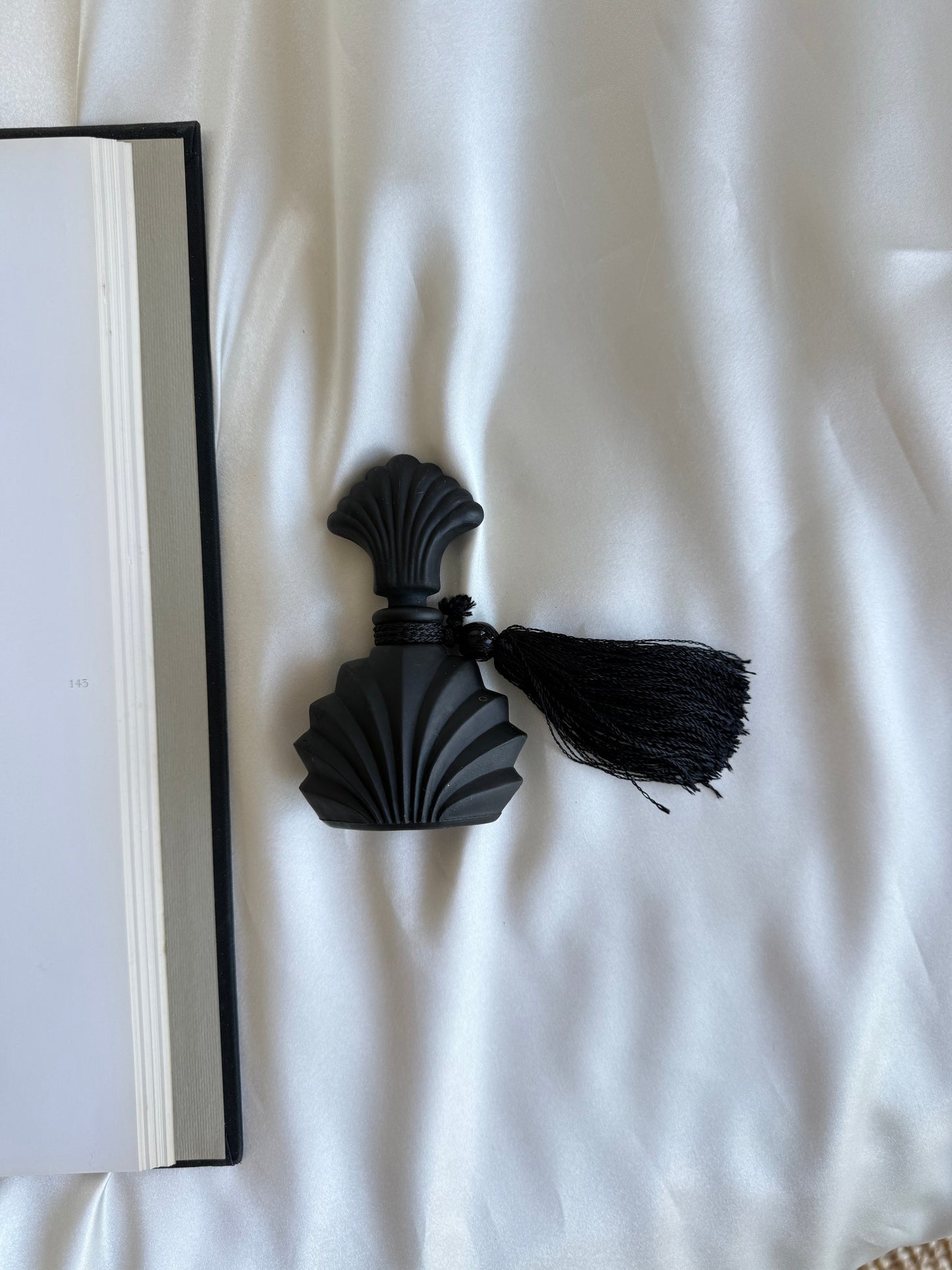 Vintage Matte Black Perfume Bottle with Tassel