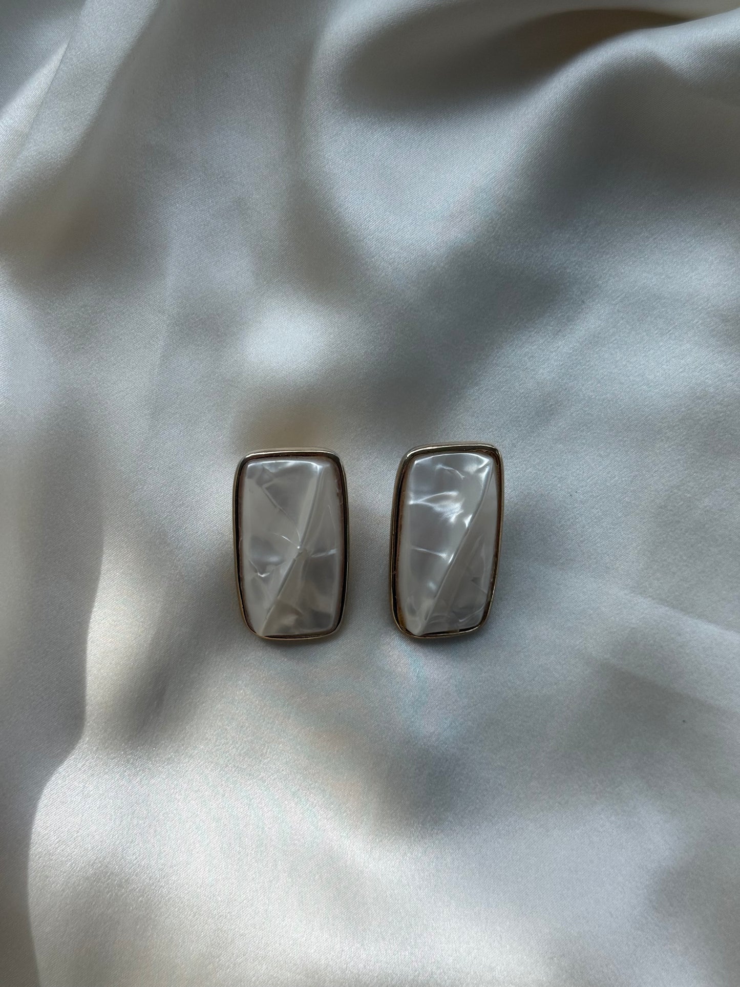 Vintage Rectangular Stud Earrings