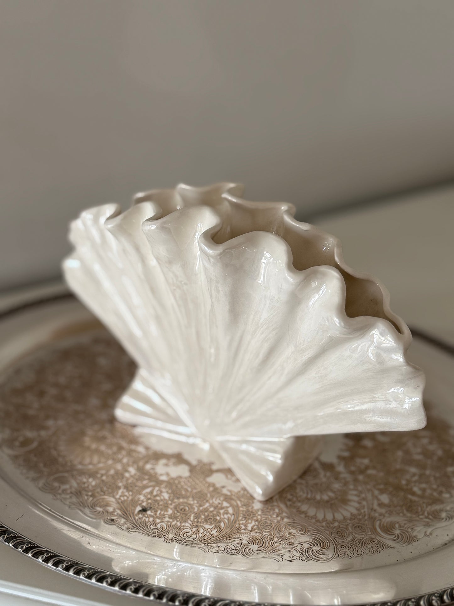 Vintage Scallop Shell Vase