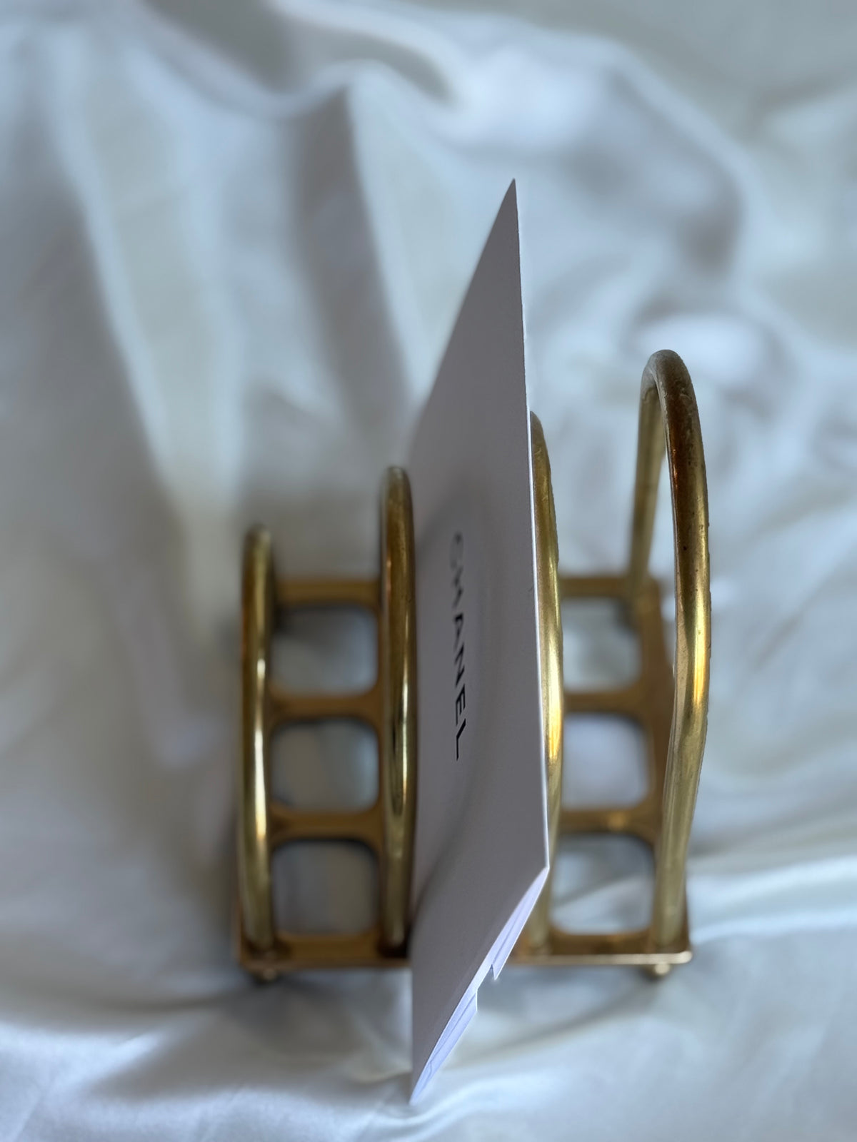 Vintage Brass Graduated Letter & Mail Holder – Mid-Century Style Desk Organizer