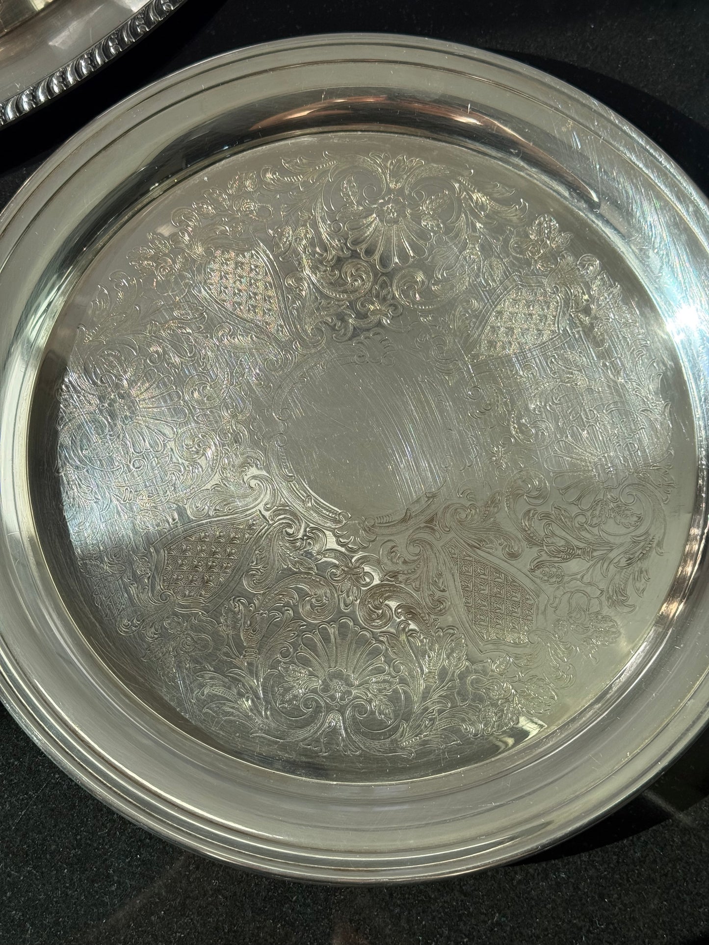 Silver plated round tray
