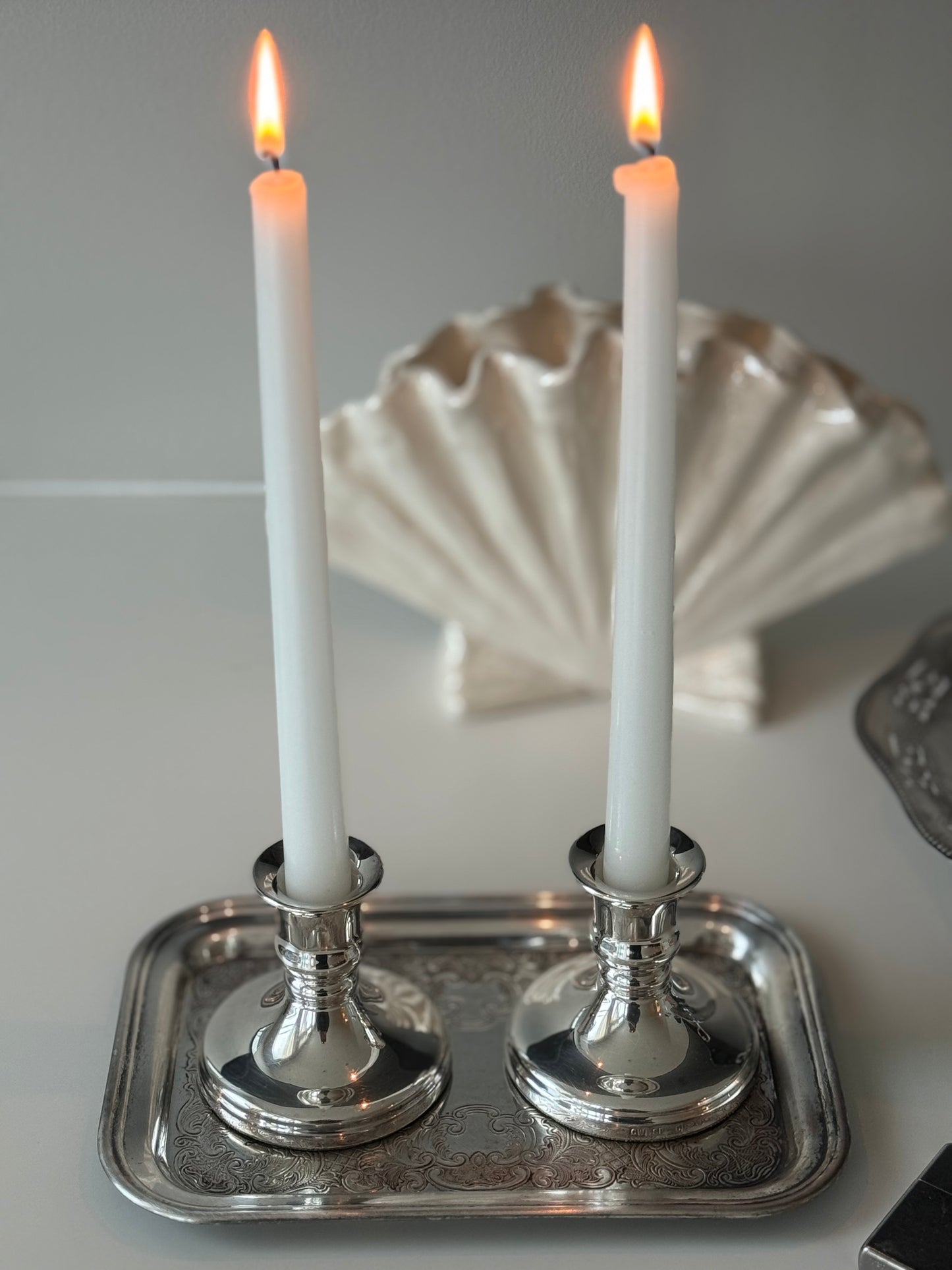 Pair of Vintage Silver-Plated Candleholders
