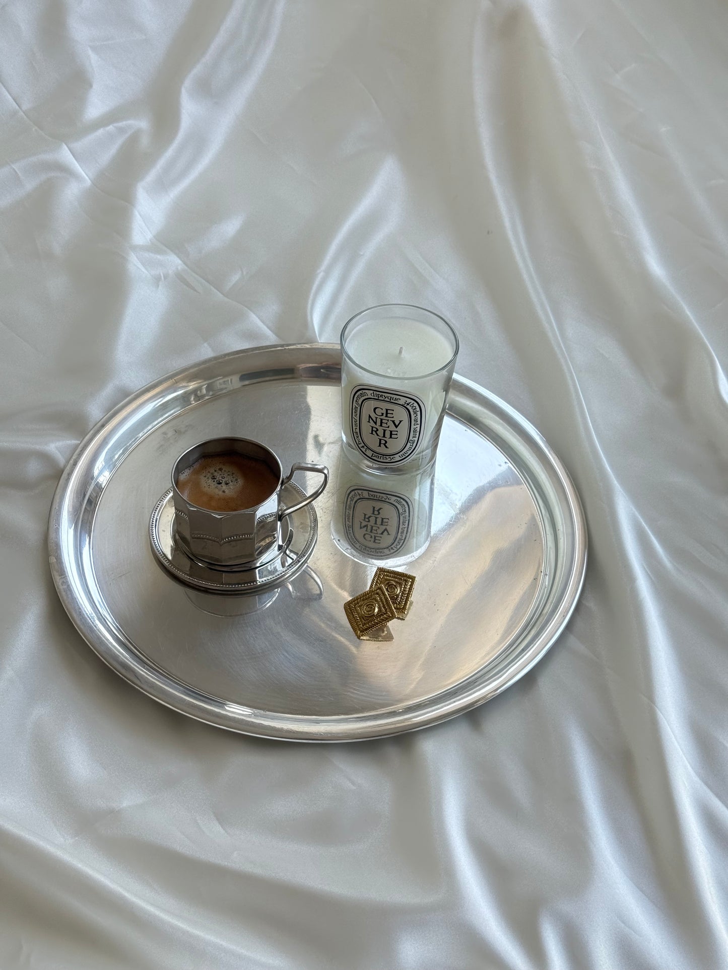 Minimalist Silver-Plated Round Tray