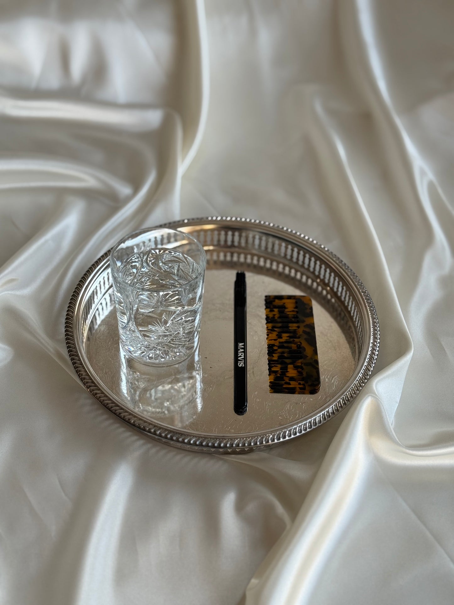 Vintage Silver-Plated Gallery Tray
