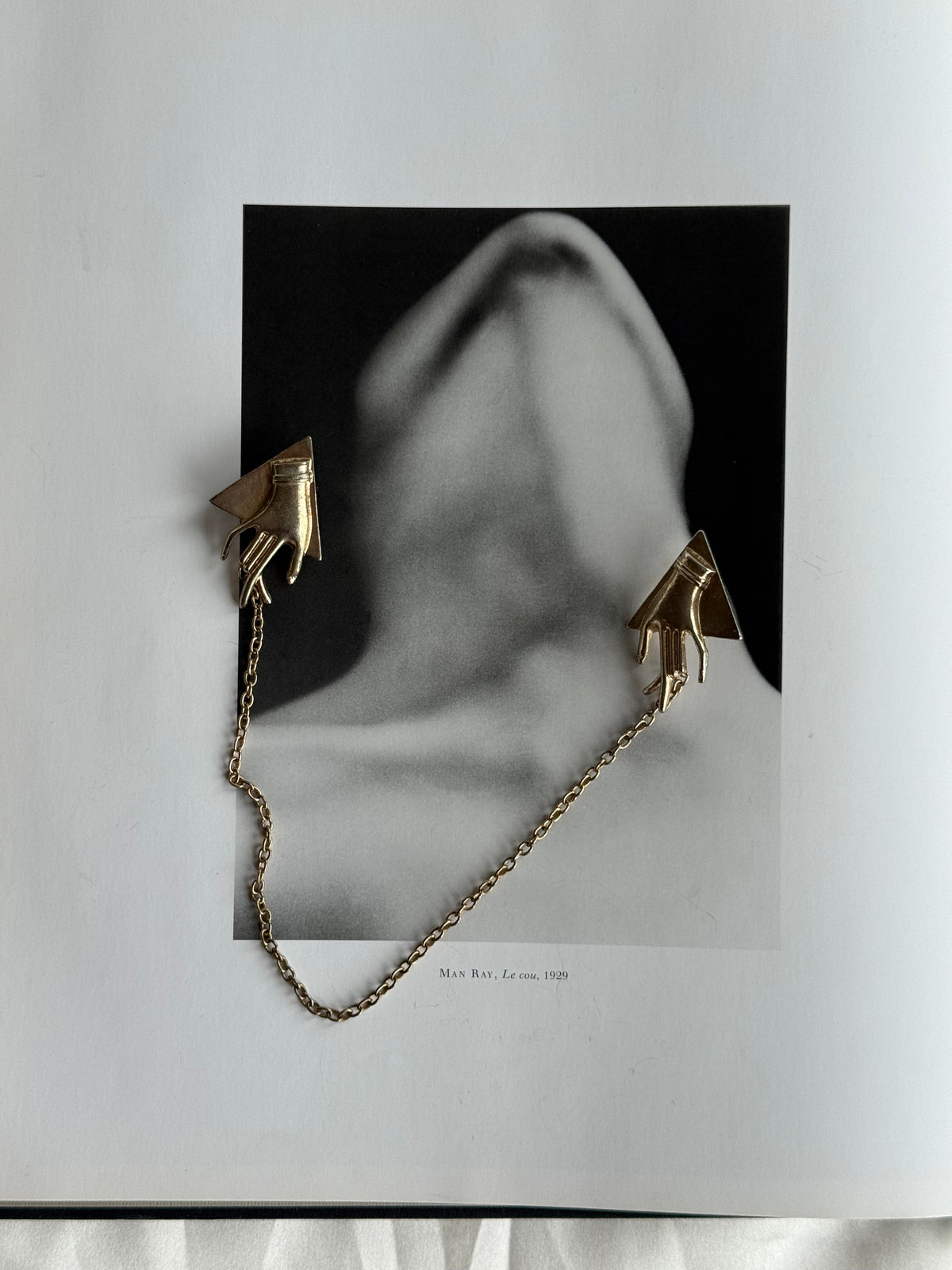 Vintage Sculptural Hand Collar Chain