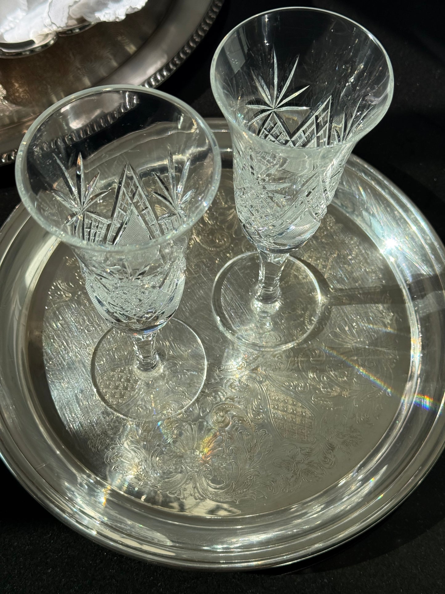 Silver plated round tray