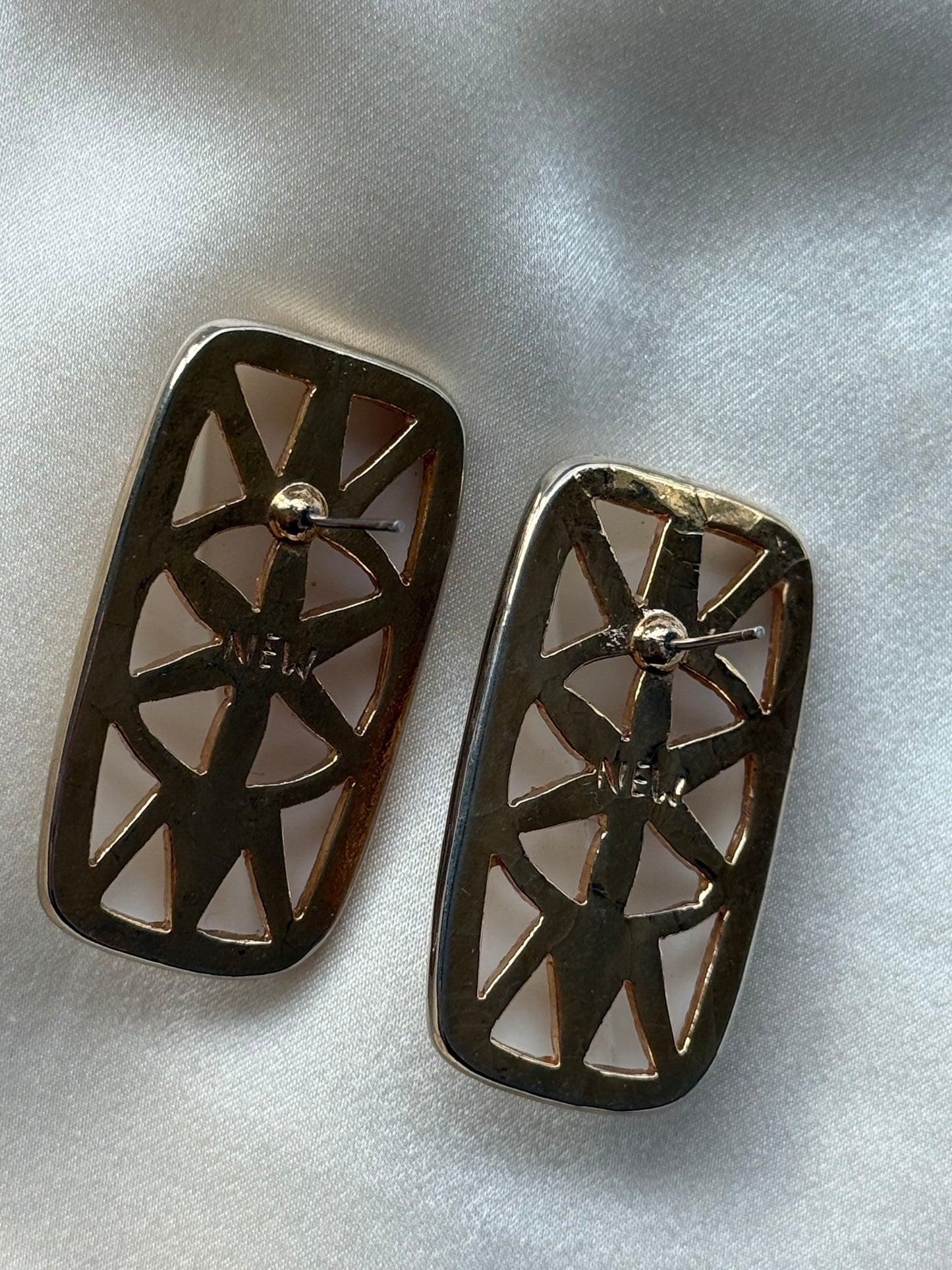 Vintage Rectangular Stud Earrings