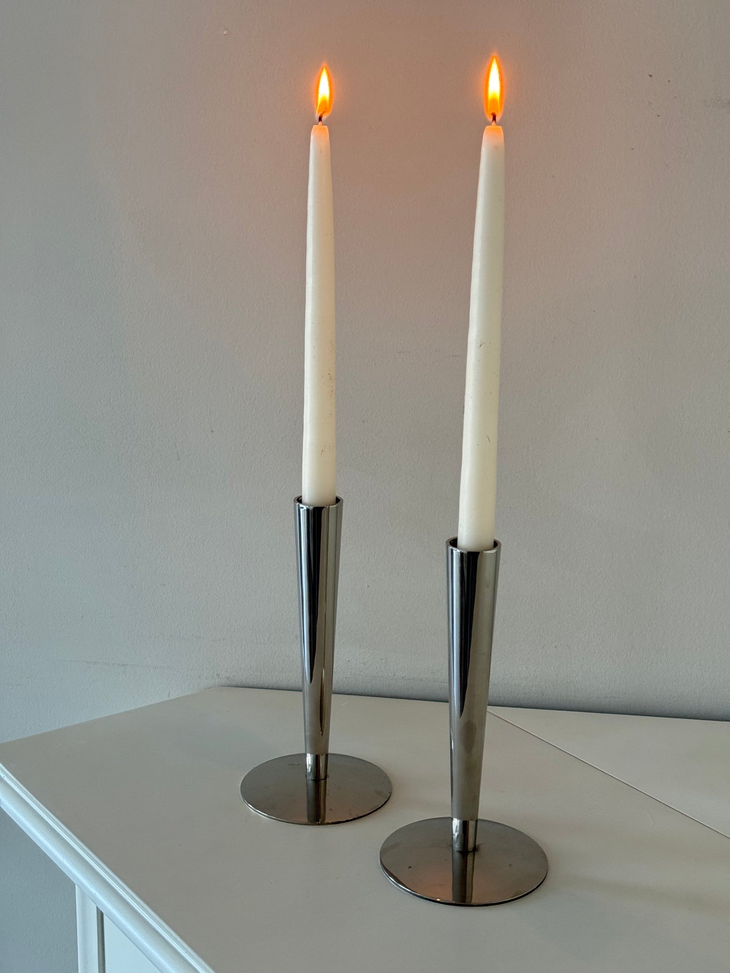 Pair of Vintage Silver-Plated Candlesticks / Bud Vases