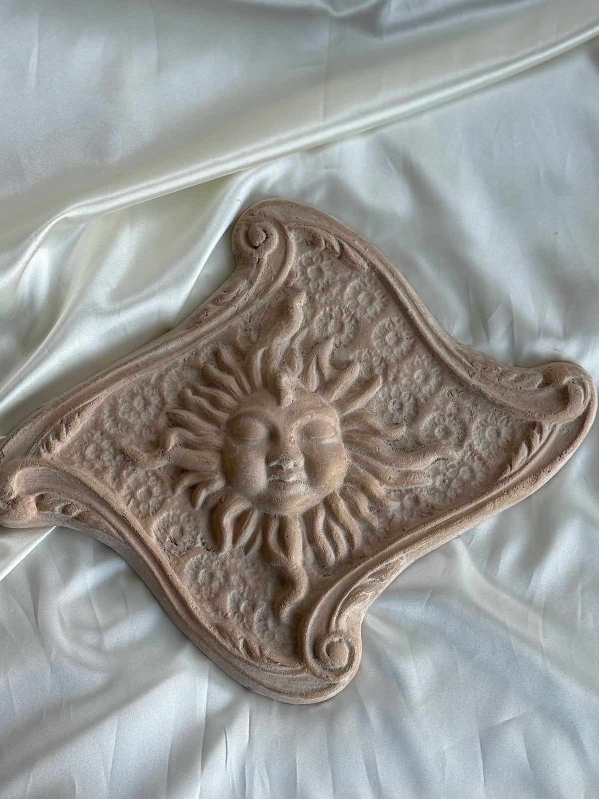 Vintage Celestial Sun Face Wall Plaque