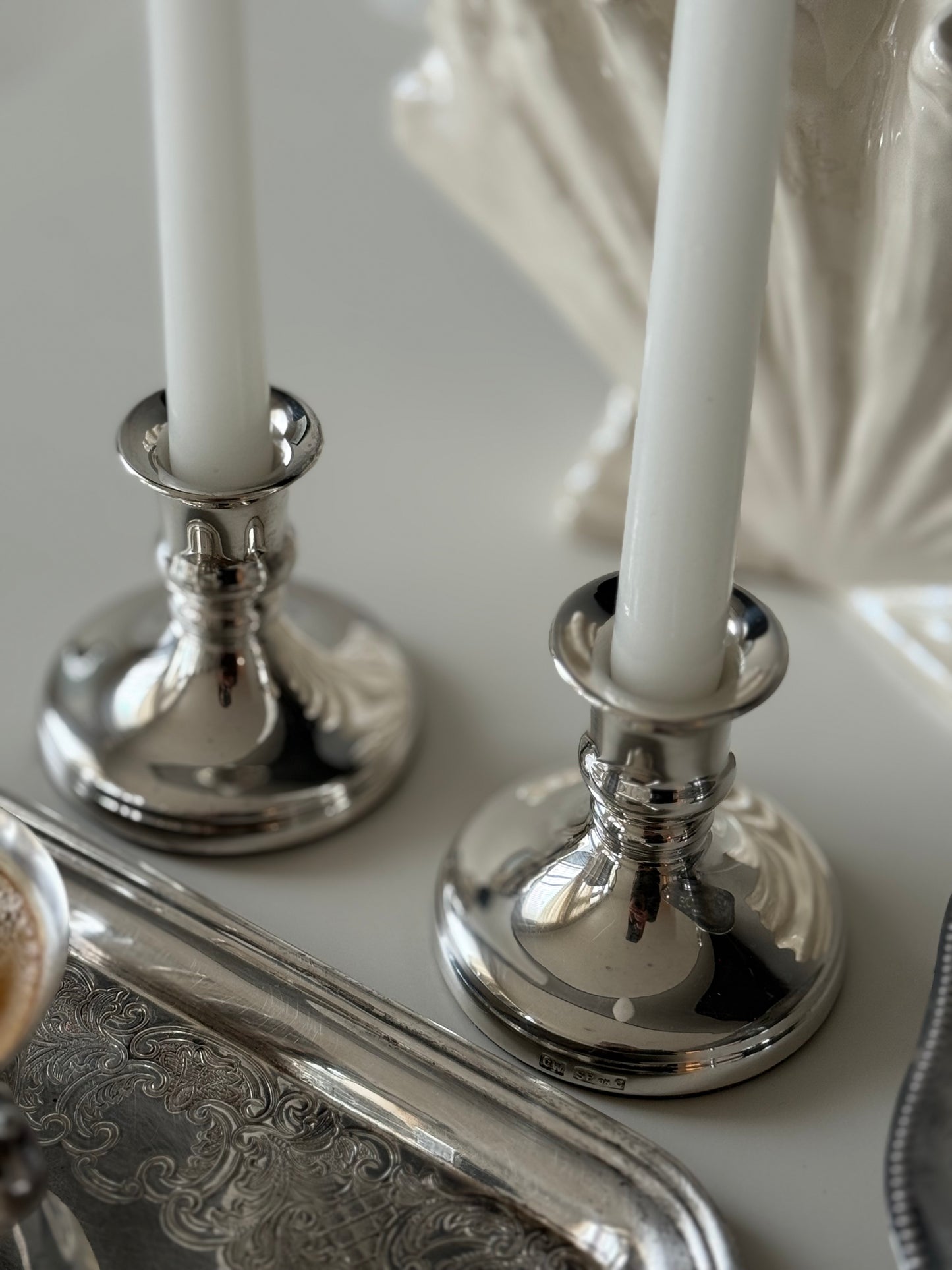Pair of Vintage Silver-Plated Candleholders