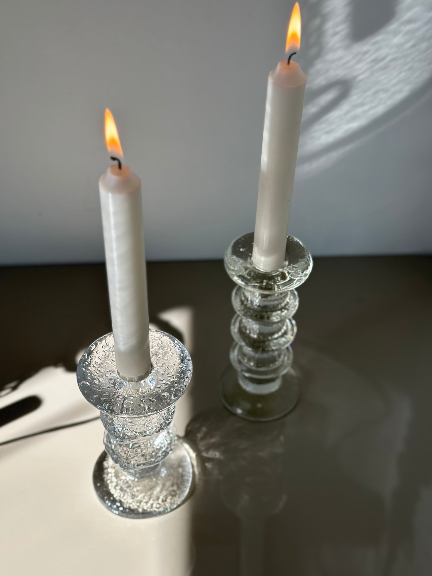 Italian glass candleholders