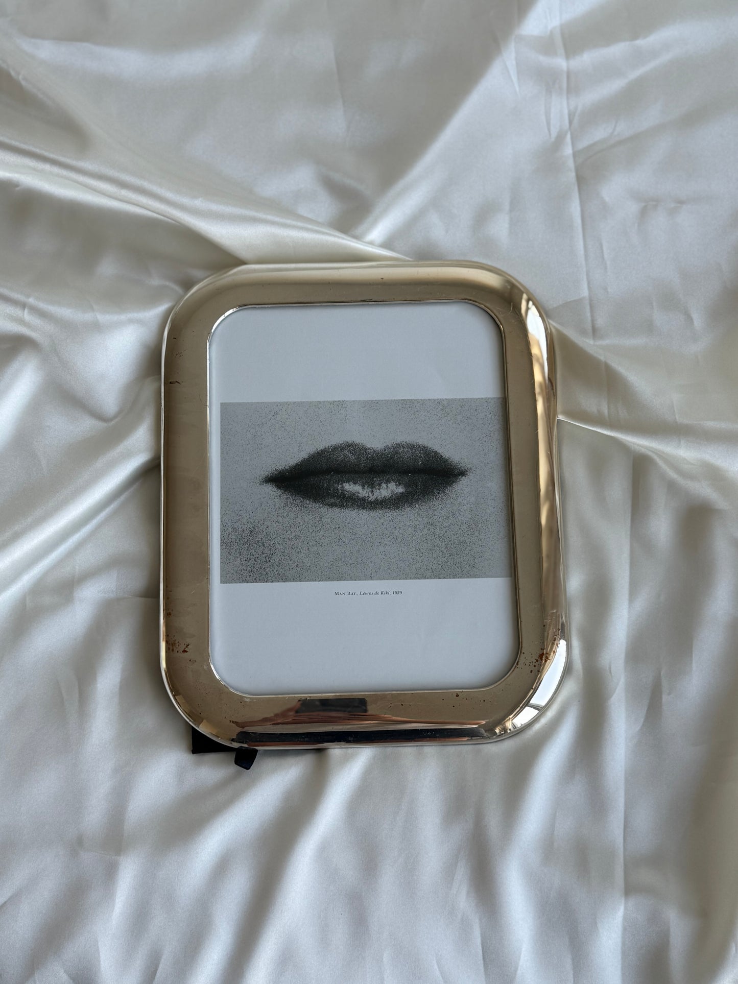Large Vintage Postmodern Silver Cushion "Squircle" Frame