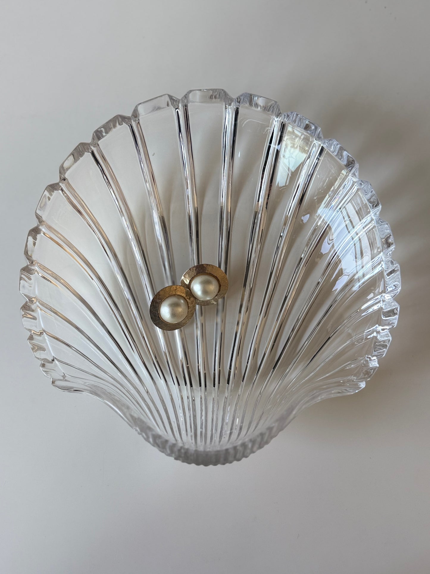 Vintage Clear Glass Scallop Shell Dish