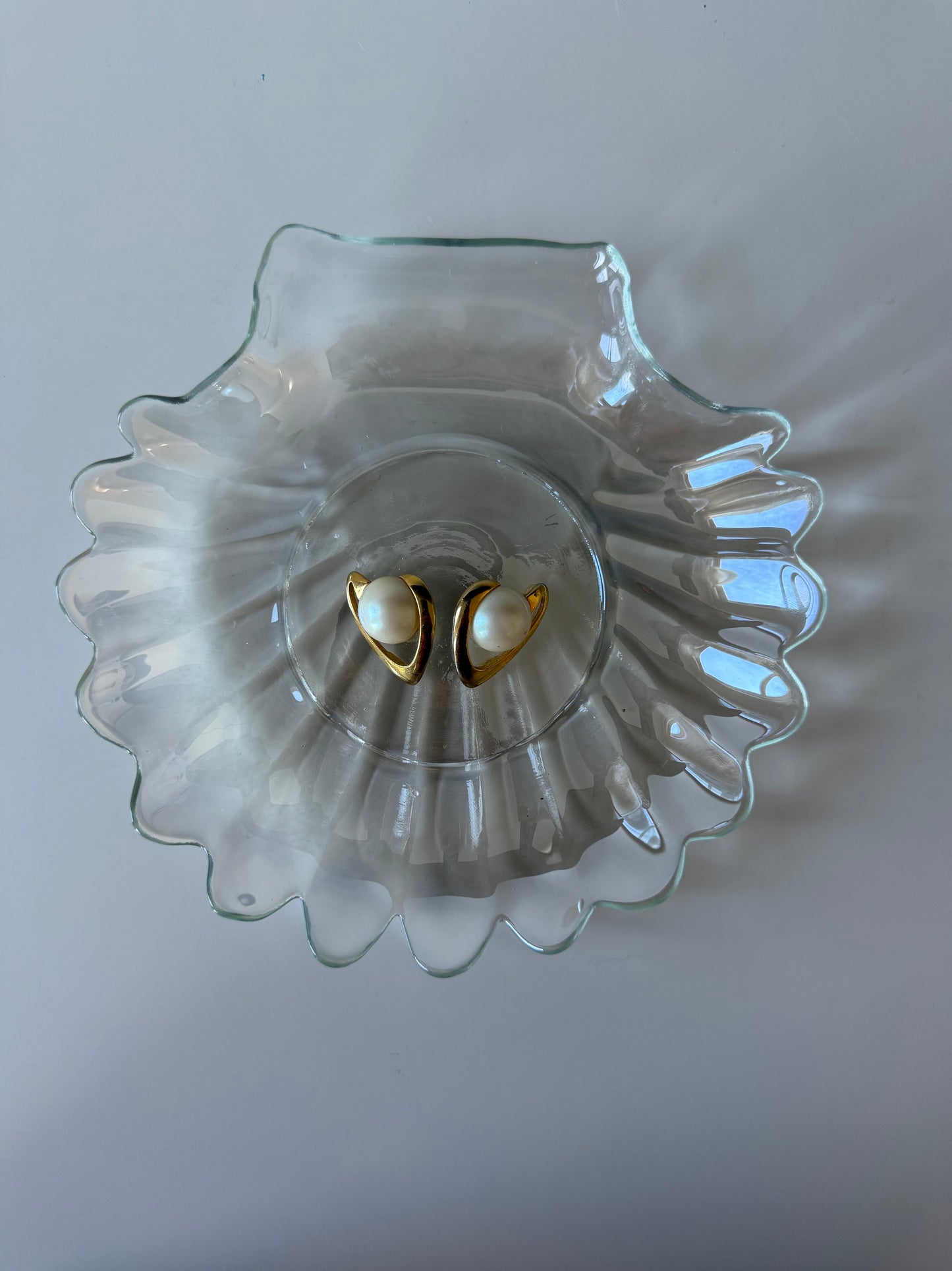 Vintage Clear Glass Shell Dish
