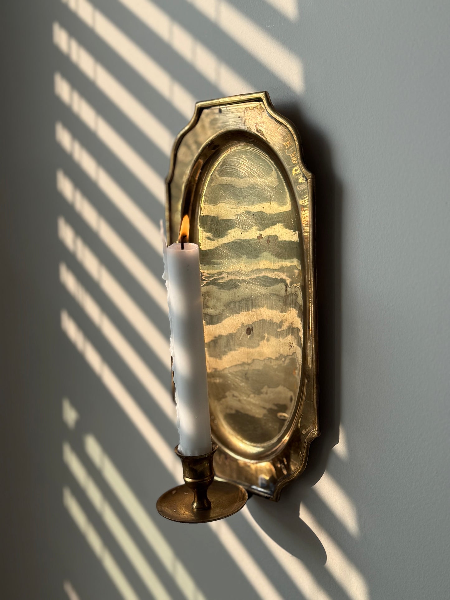 Vintage Brass Wall Candle Sconce