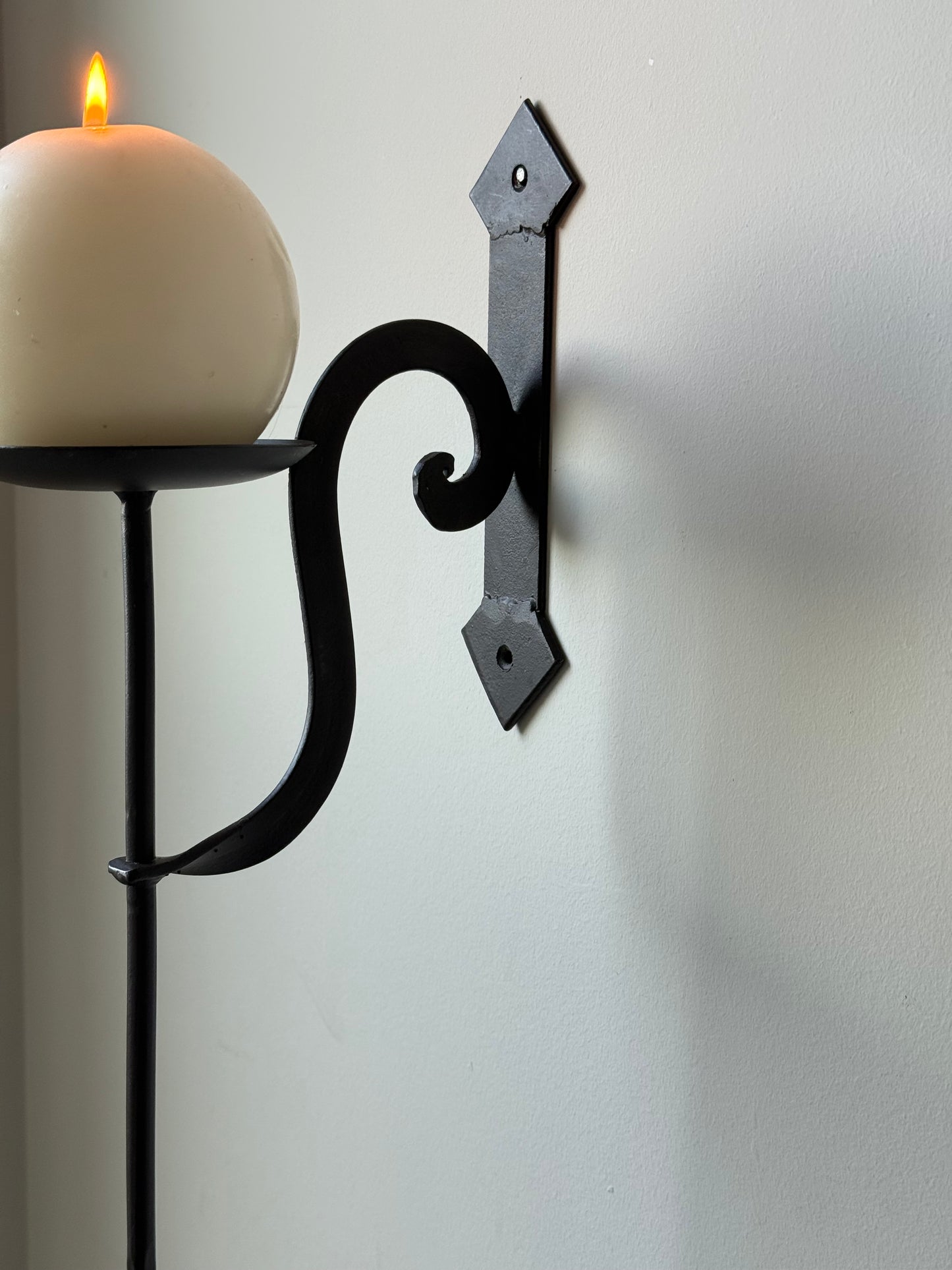 Vintage Wrought Iron Wall Candle Sconce