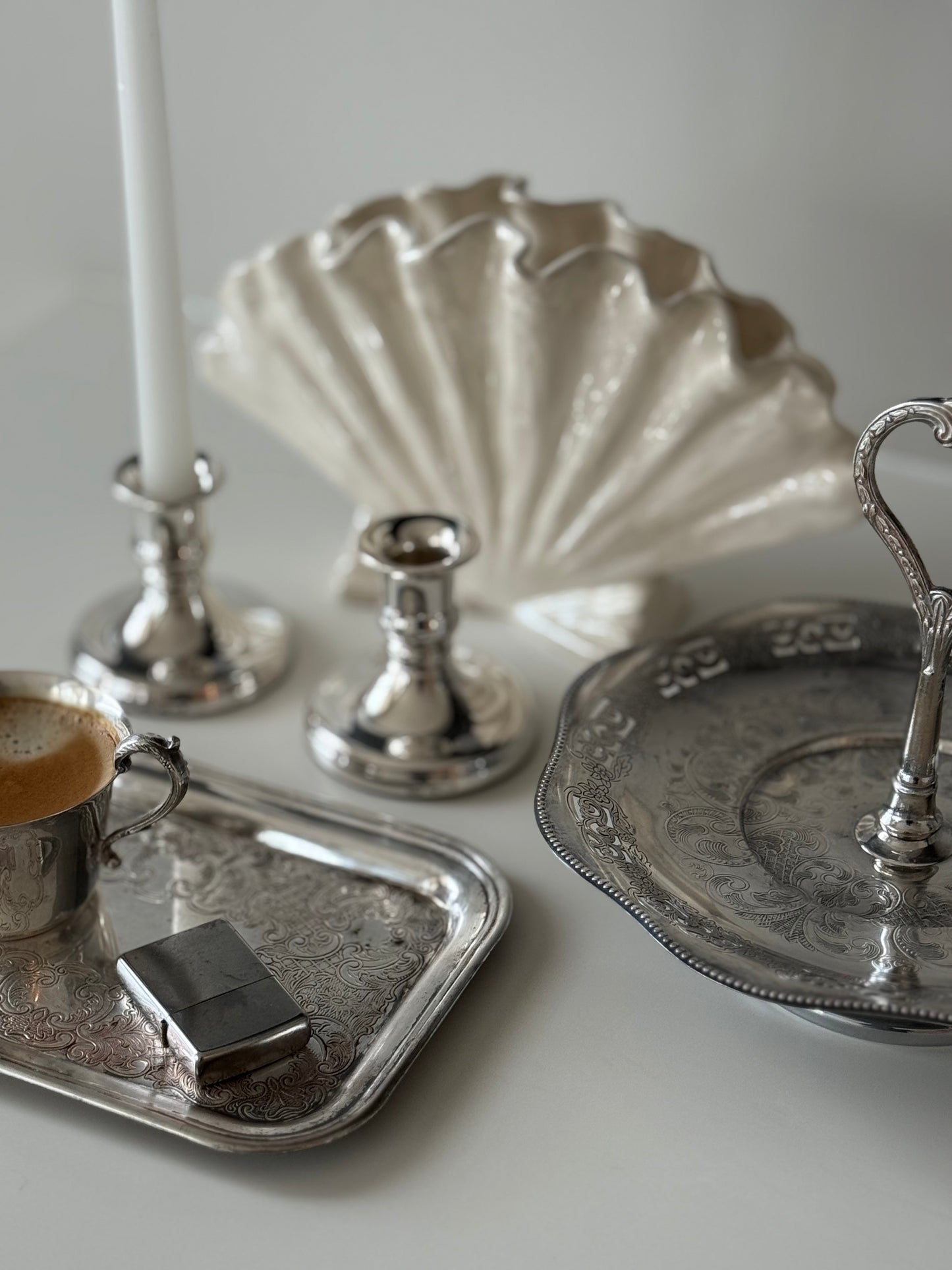 Pair of Vintage Silver-Plated Candleholders
