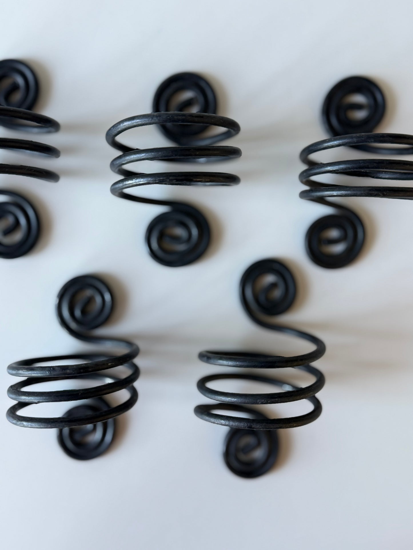 Set of 5 Black Wrought Iron Napkin Rings