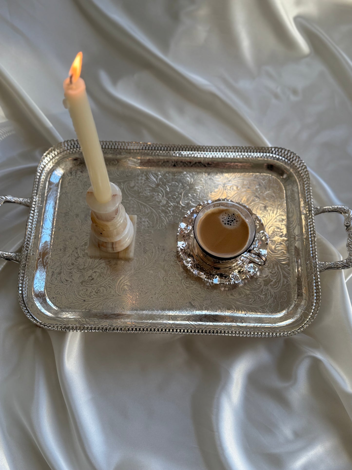 Vintage Onyx Candle Holder