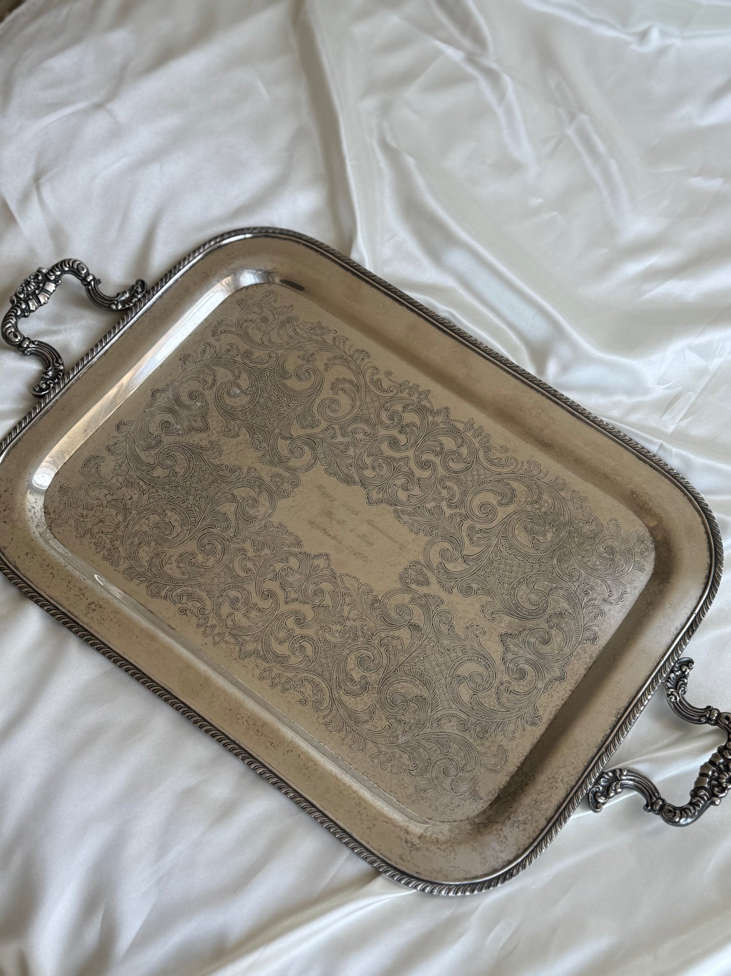 Vintage XXL Silver-Plated Serving Tray