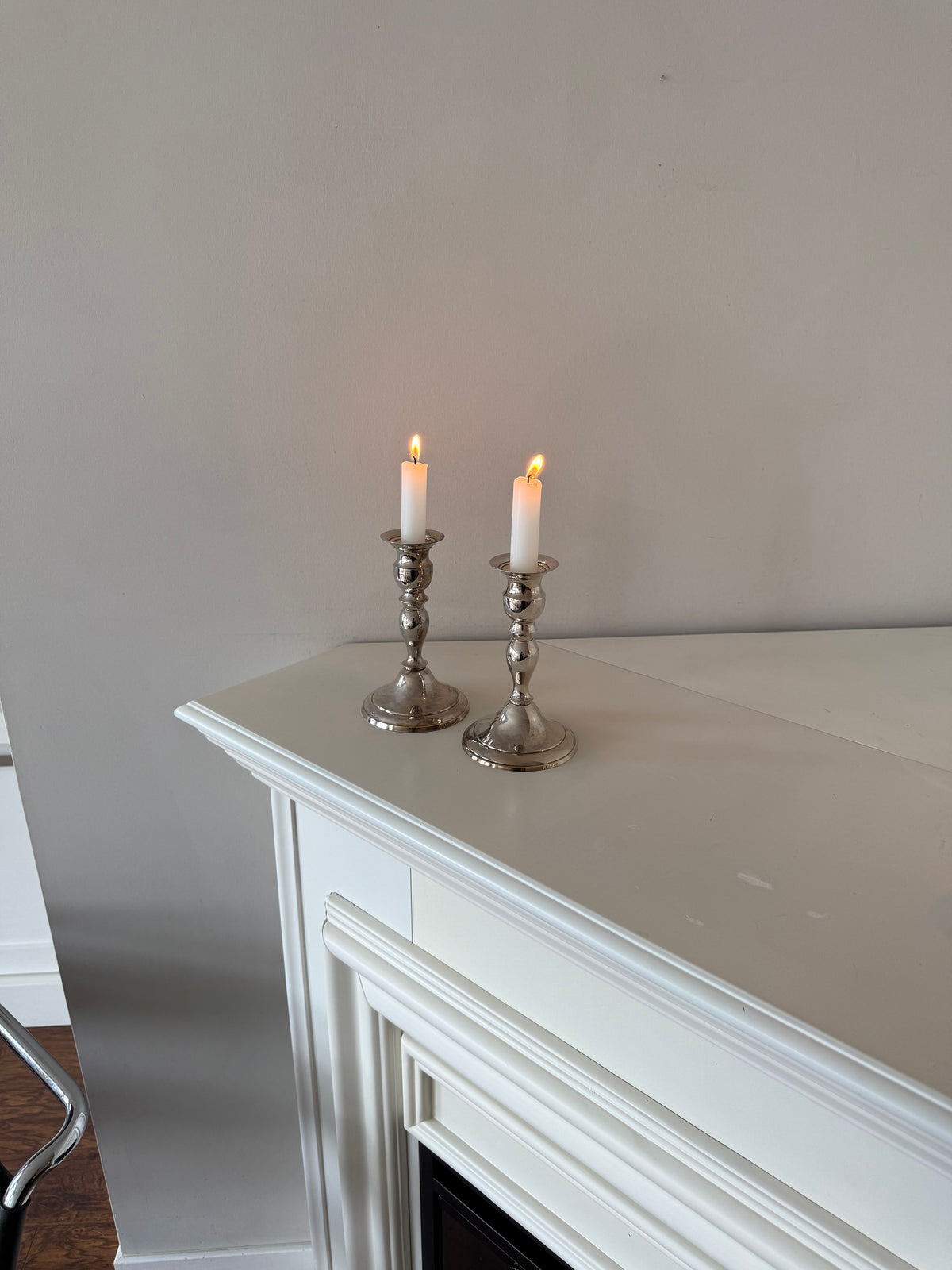 Vintage Silver-Plated Candlesticks – Set of Two