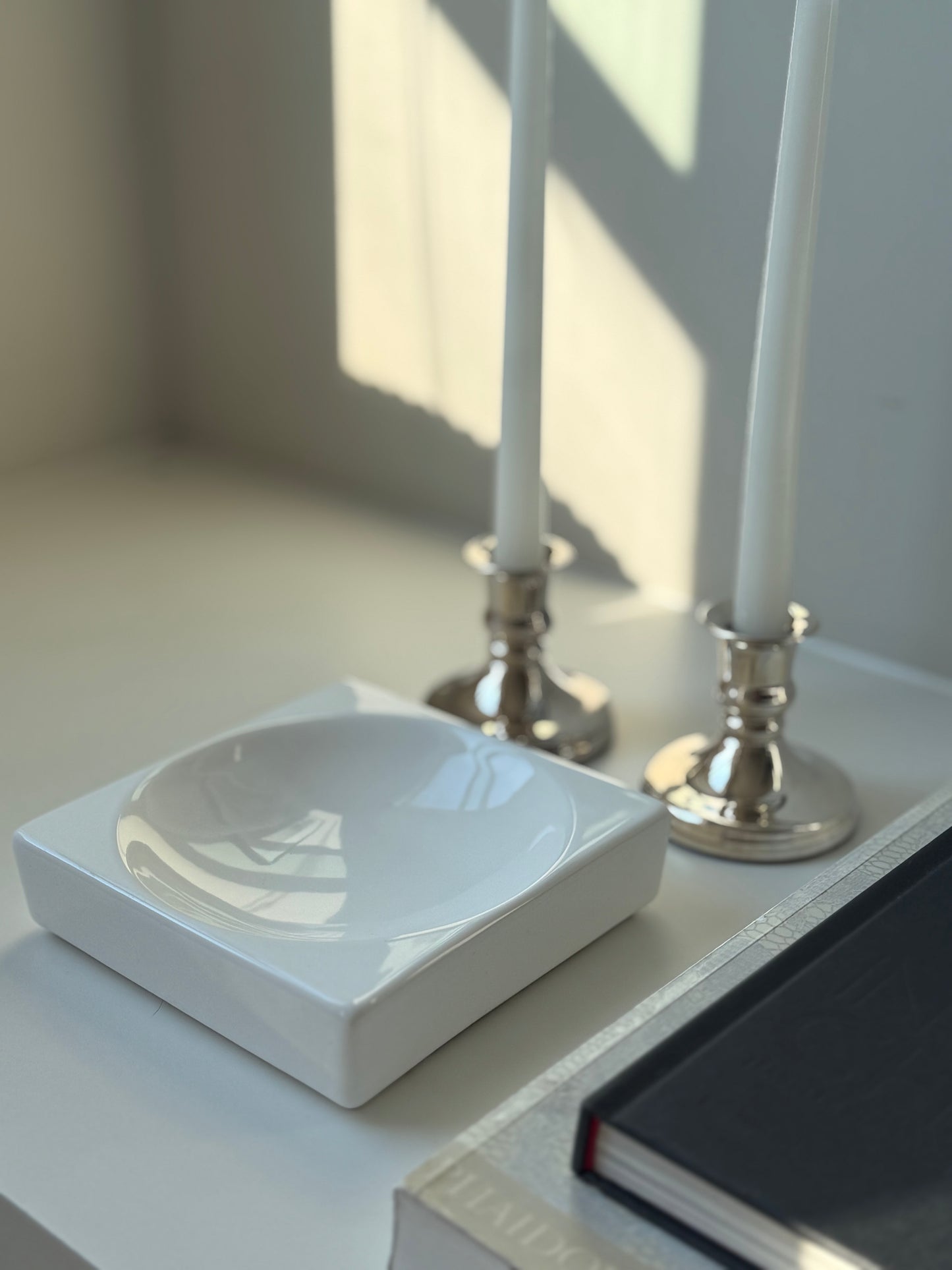 Minimalist White Ceramic Catchall Dish