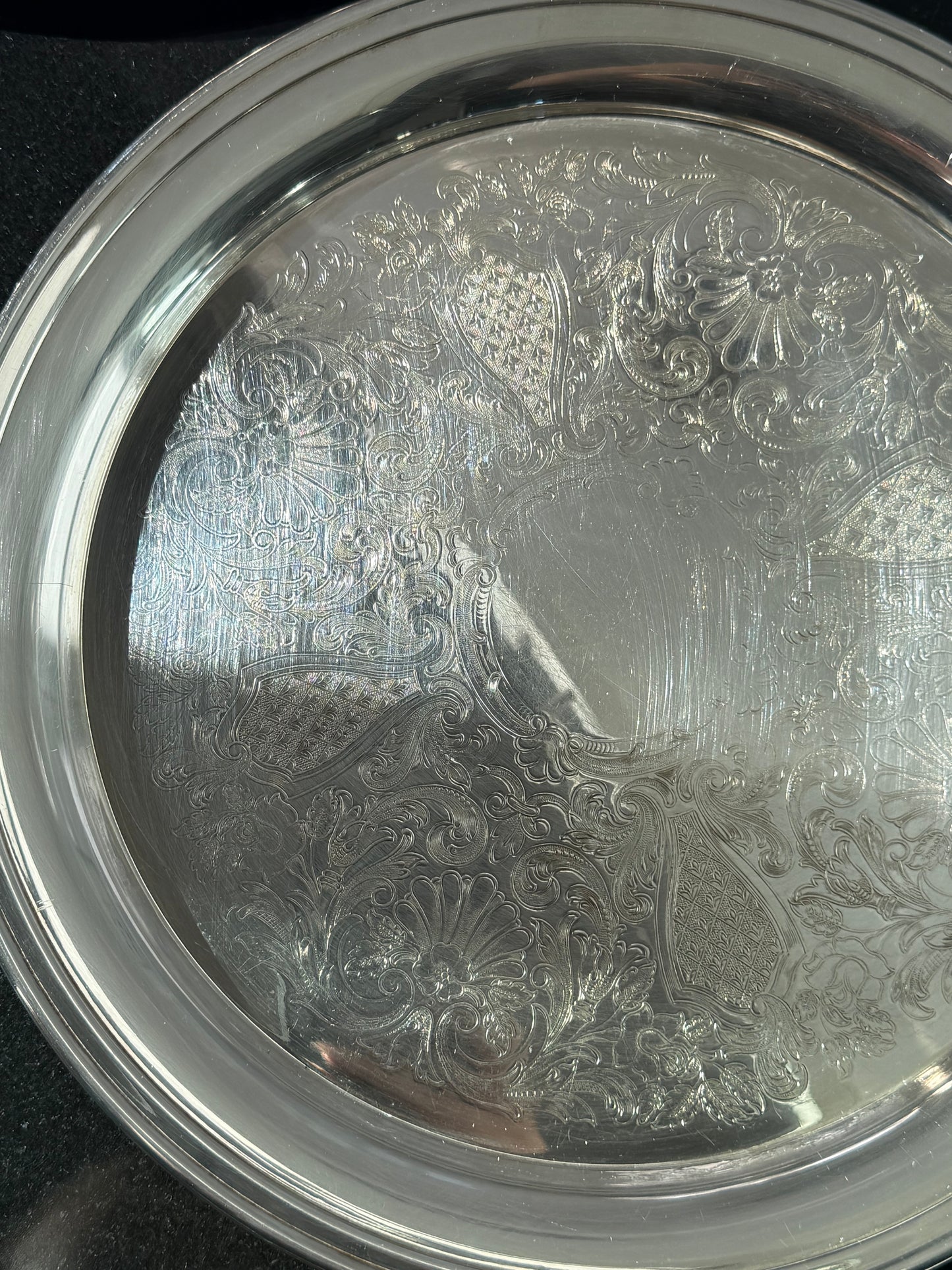 Silver plated round tray