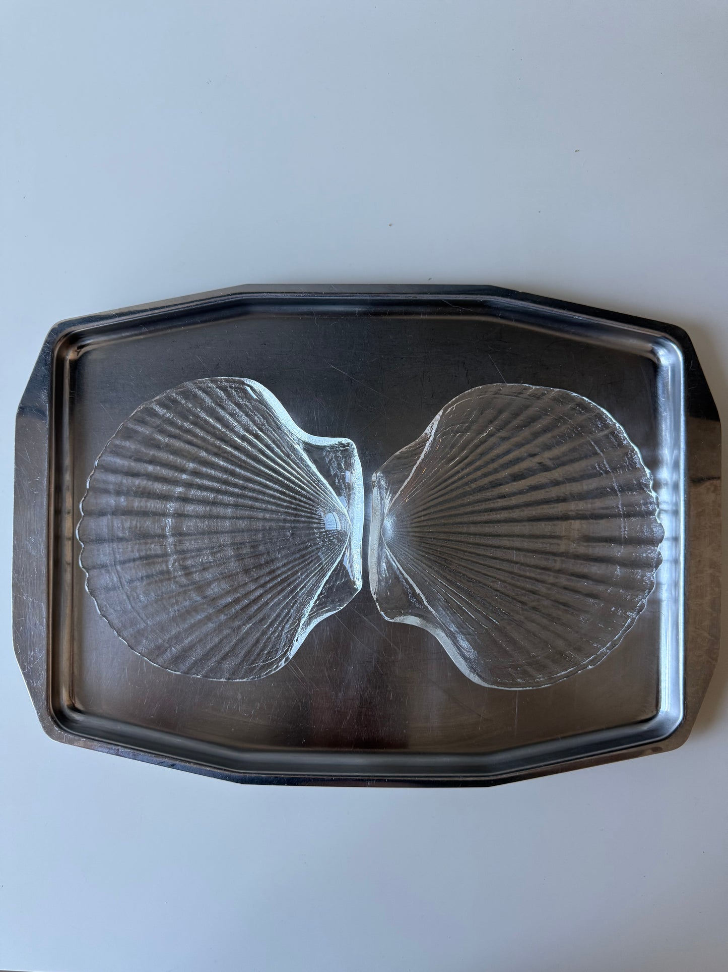 Vintage Glass Shell Plates (Set of 4)