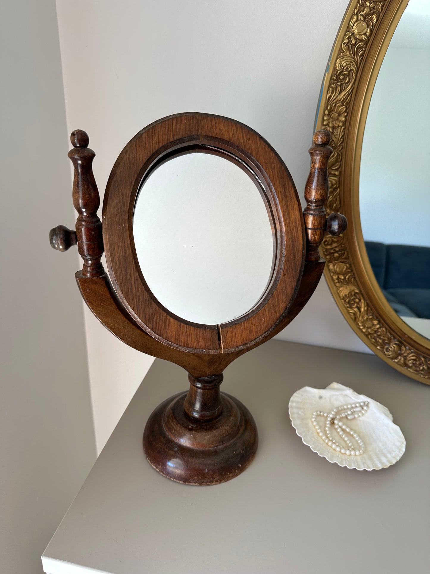 Vintage wooden mirror
