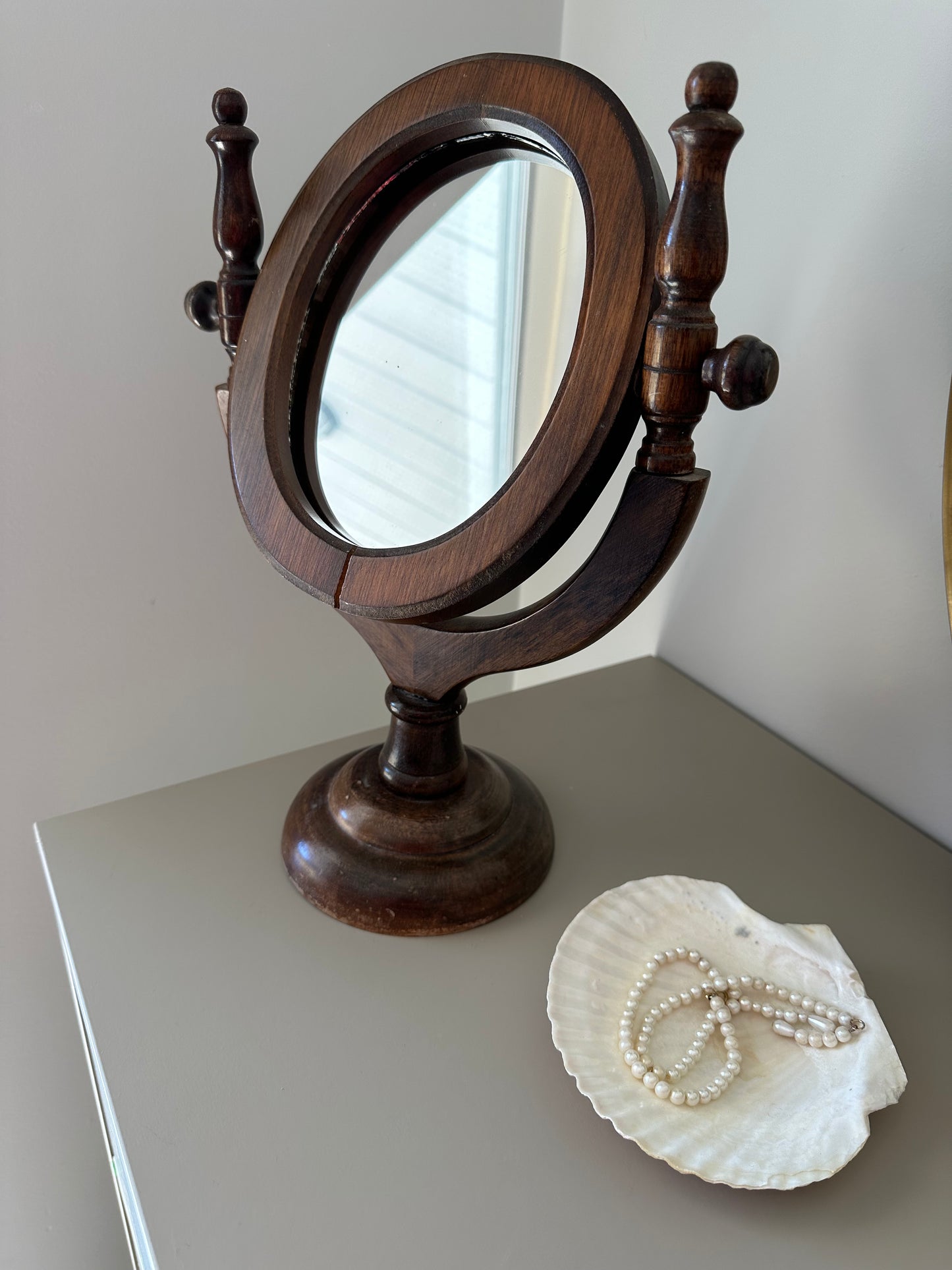 Vintage wooden mirror