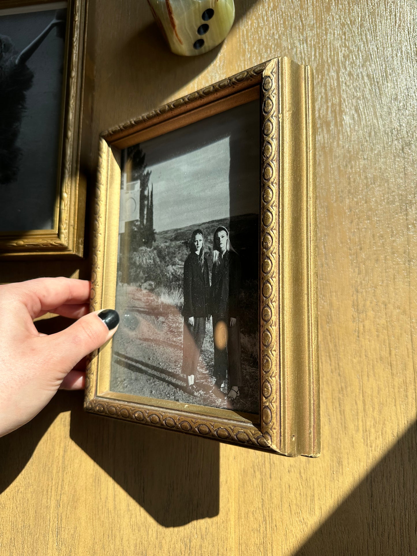 Two vintage wooden frames